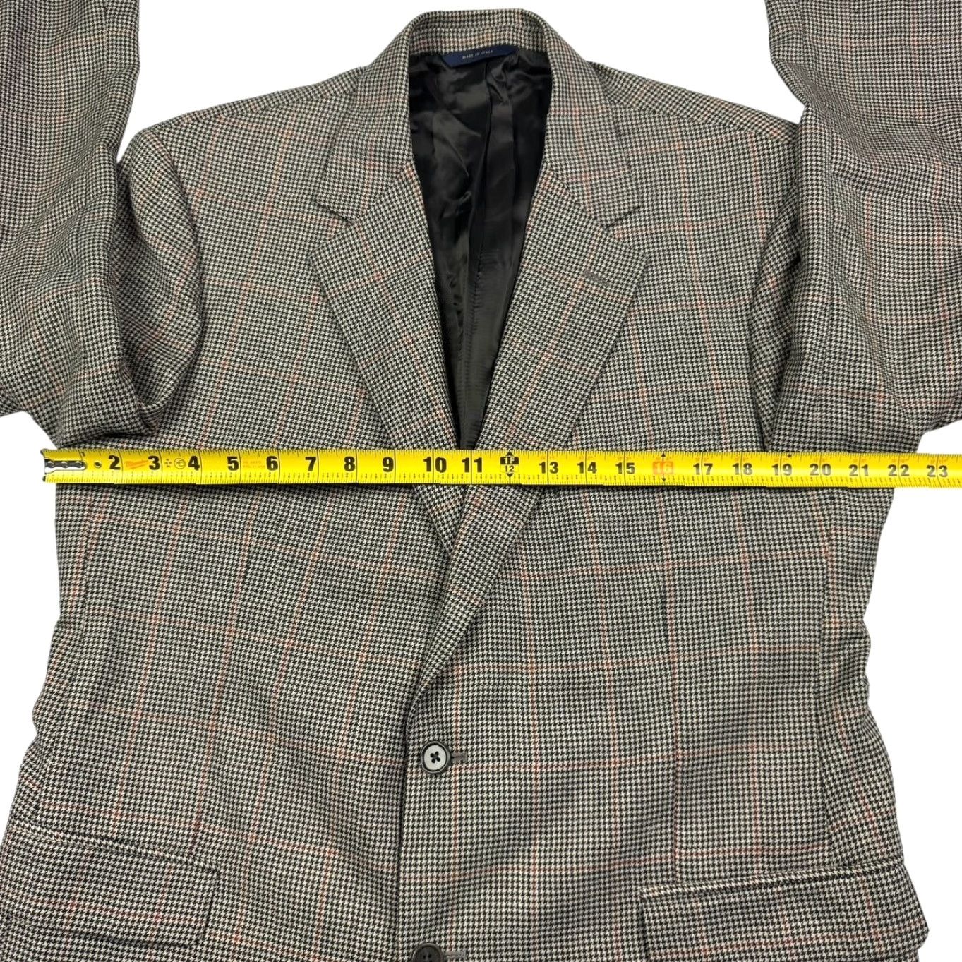 Brooks Brothers Brooks Brothers Blazer Men's 100% Wool Black Red Houndstooth Plaid Italy 43R 2-Button Front Notch Lapel Regular Vintage No N/A Size 46R - 7 Thumbnail