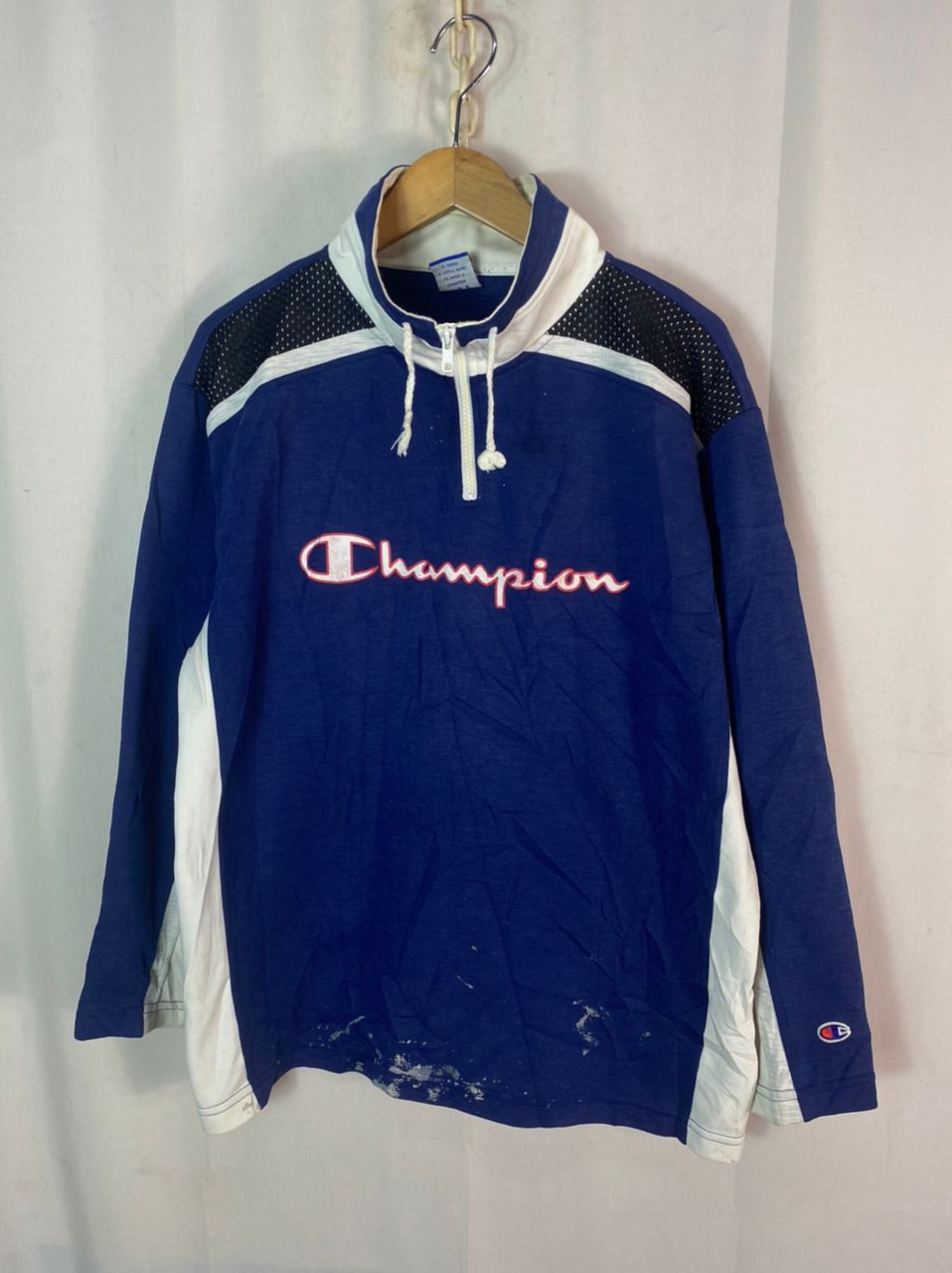 Champion Champion half zipper distressed shirt Size US L / EU 52-54 / 3 - 1 Thumbnail