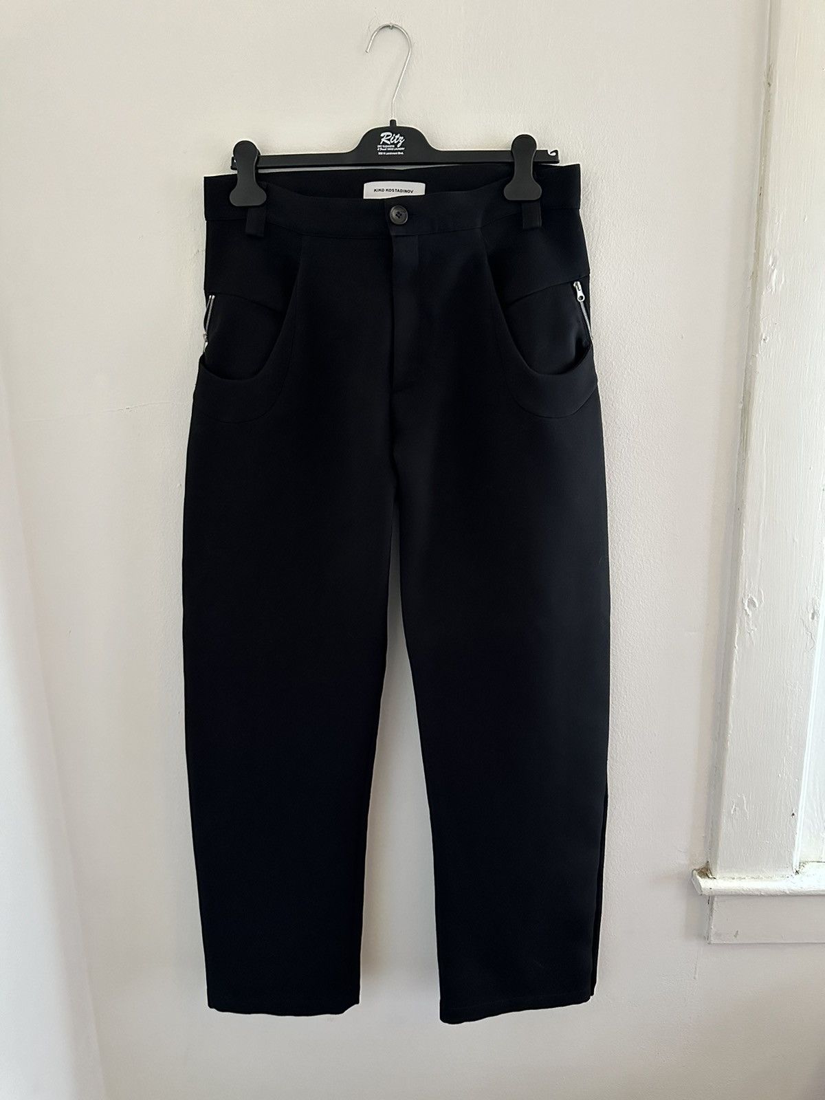 Kiko Kostadinov Black Irene Trousers Midnight Stripe | Grailed