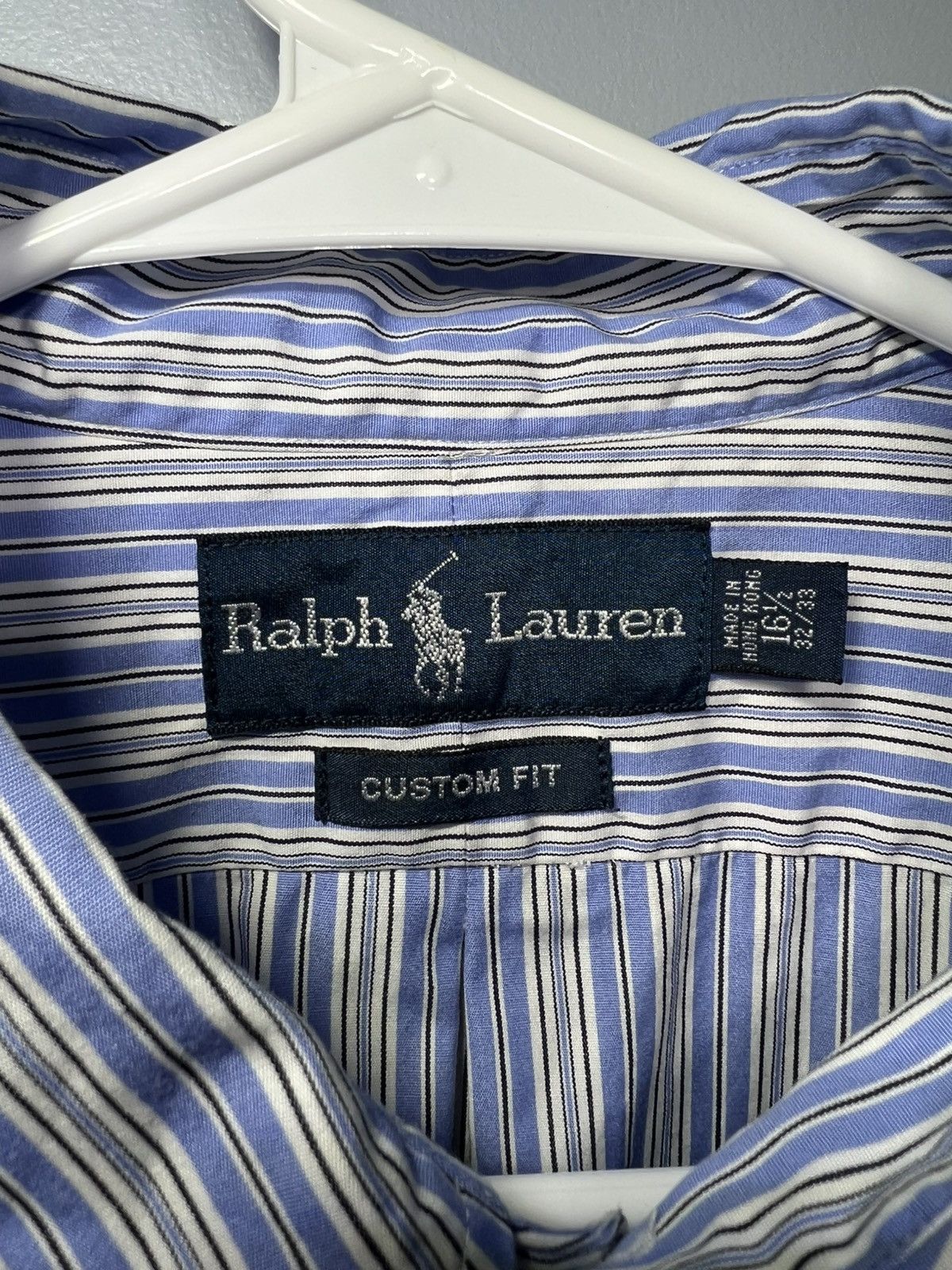 Polo Ralph Lauren Polo Ralph Lauren Button Down 16.5-32/33 Striped Blue Custom Size US L / EU 52-54 / 3 - 3 Thumbnail