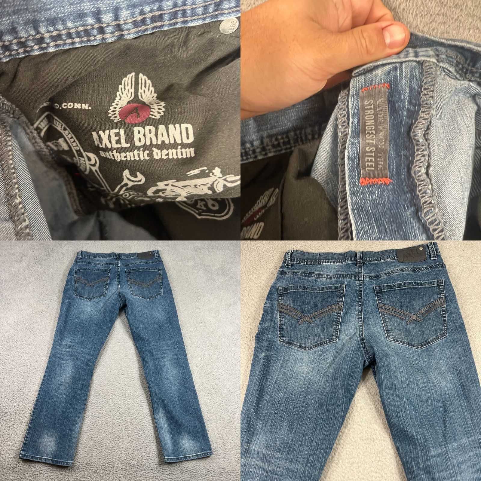 Vintage VINTAGE TK AXEL Men's Jeans Slim Straight Blue 36x32 Regular Denim 5-Pocket Stretch Casual Mens Size US 36 / EU 52 - 8 Thumbnail