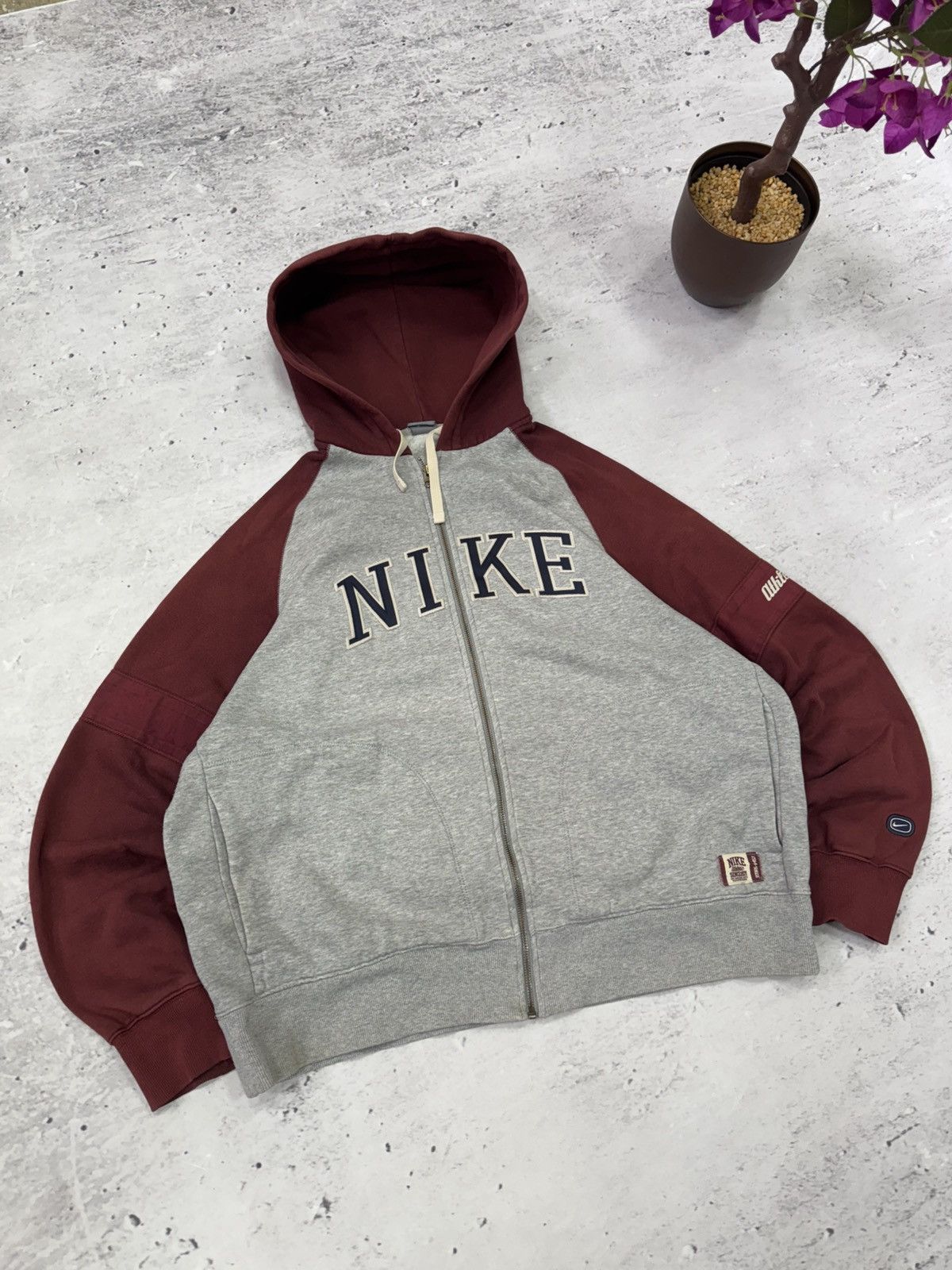 Nike × Vintage NIKE VINTAGE 00s y2k OVERSIZE BAGGY ZIP HOODIE CENTER LOGO Size US XXL / EU 58 / 5 - 1 Thumbnail