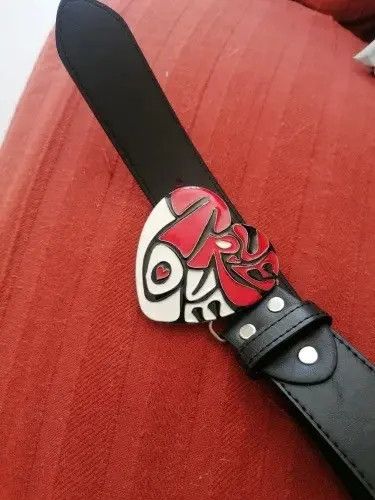 Leather Michiru x Saori True Love Buckle PU Leather Belt Size ONE SIZE - 2 Thumbnail