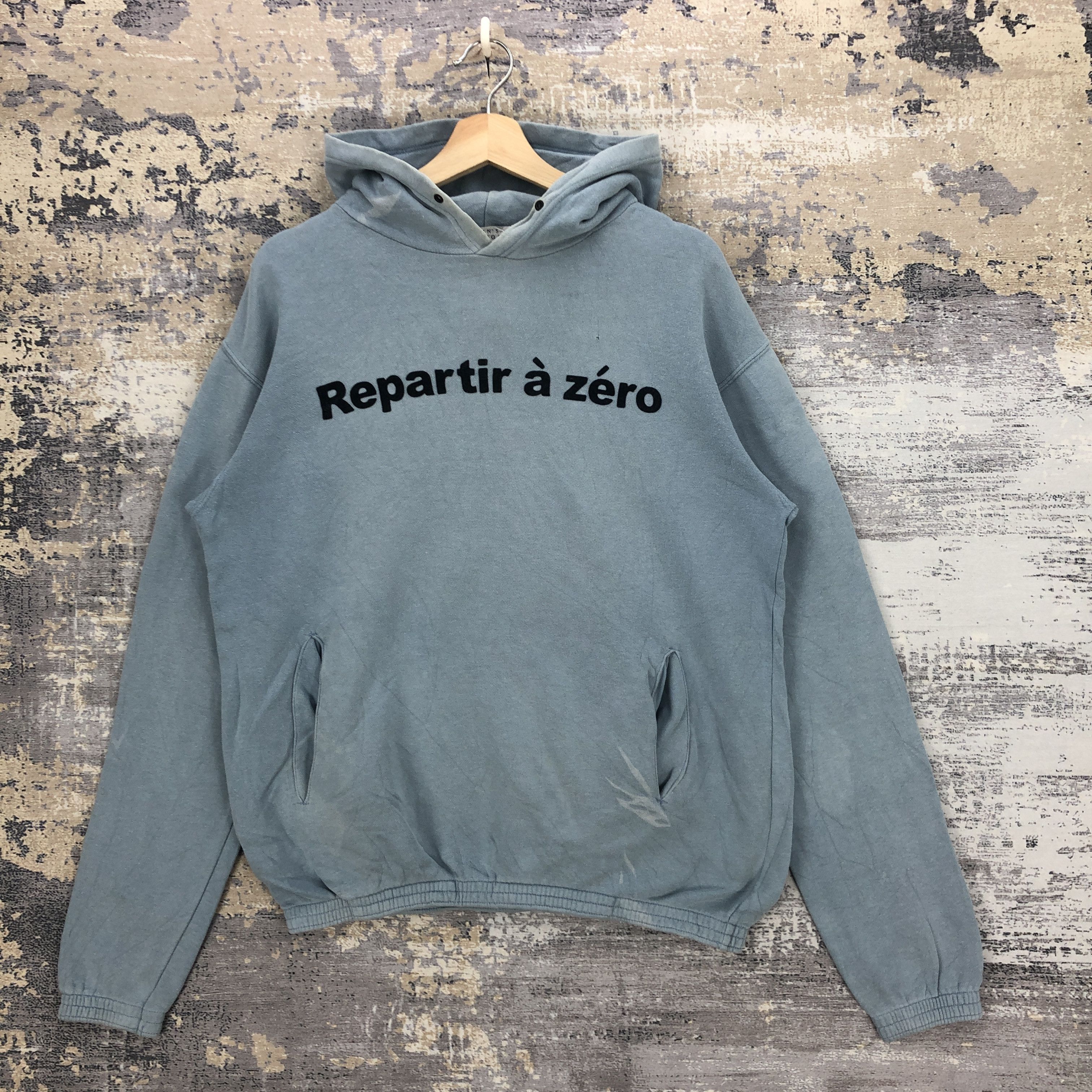 Japanese Brand × Vintage Vintage 90s Repartir a Zero Sweater Hoodie Sweatshirt Size US L / EU 52-54 / 3 - 3 Thumbnail