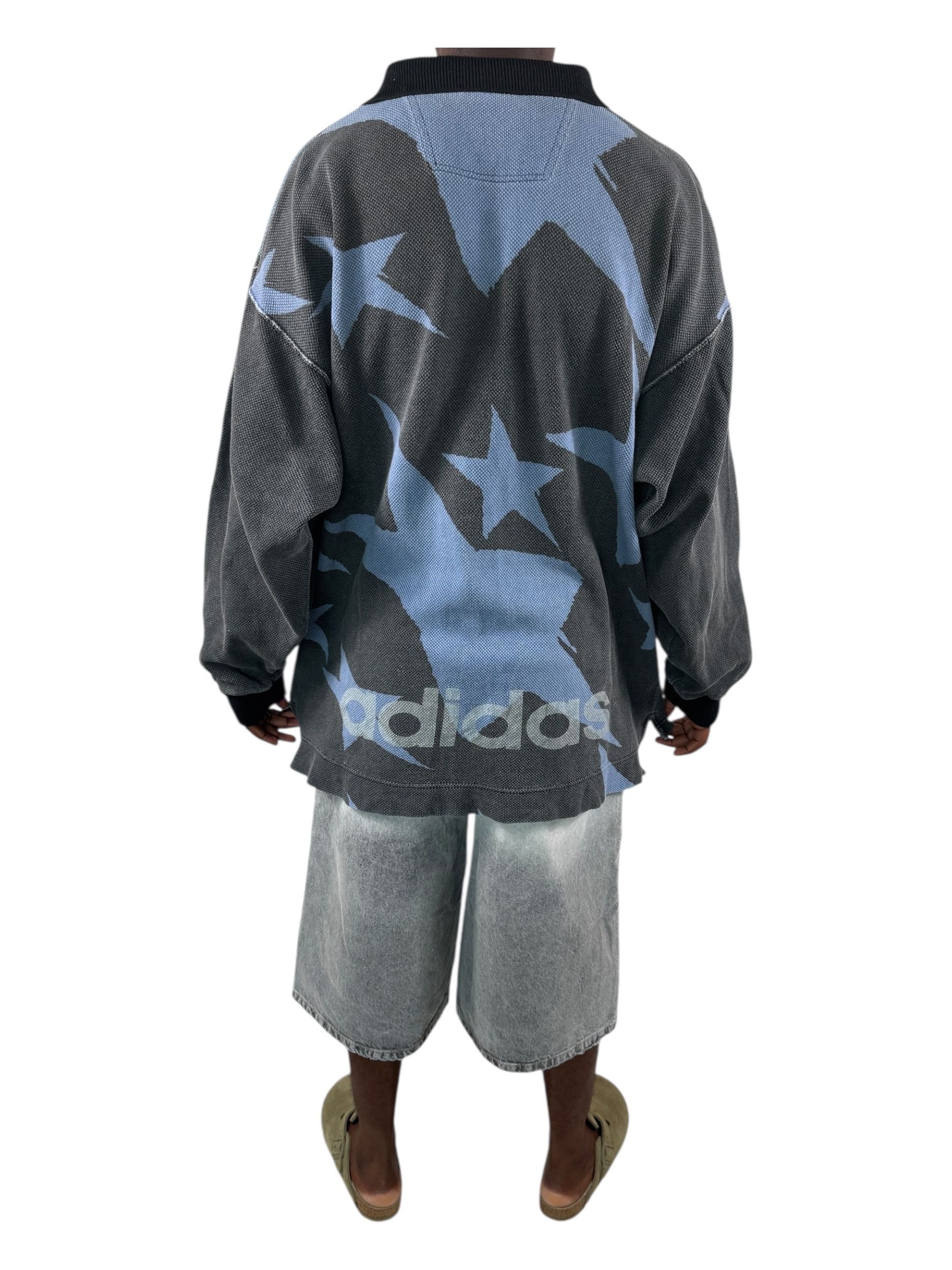 Adidas Adidas Long Sleeve Oversized Polo USA Stars Grey/Blue 90s Size US M / EU 48-50 / 2 - 1 Thumbnail