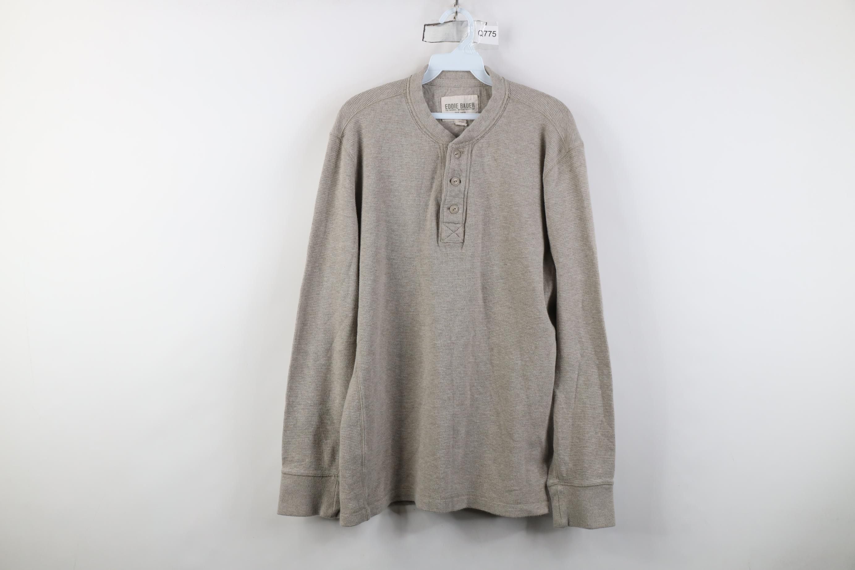 Eddie Bauer Vintage Eddie Bauer Waffle Knit long Sleeve Henley T-Shirt Size US L / EU 52-54 / 3 - 1 Thumbnail
