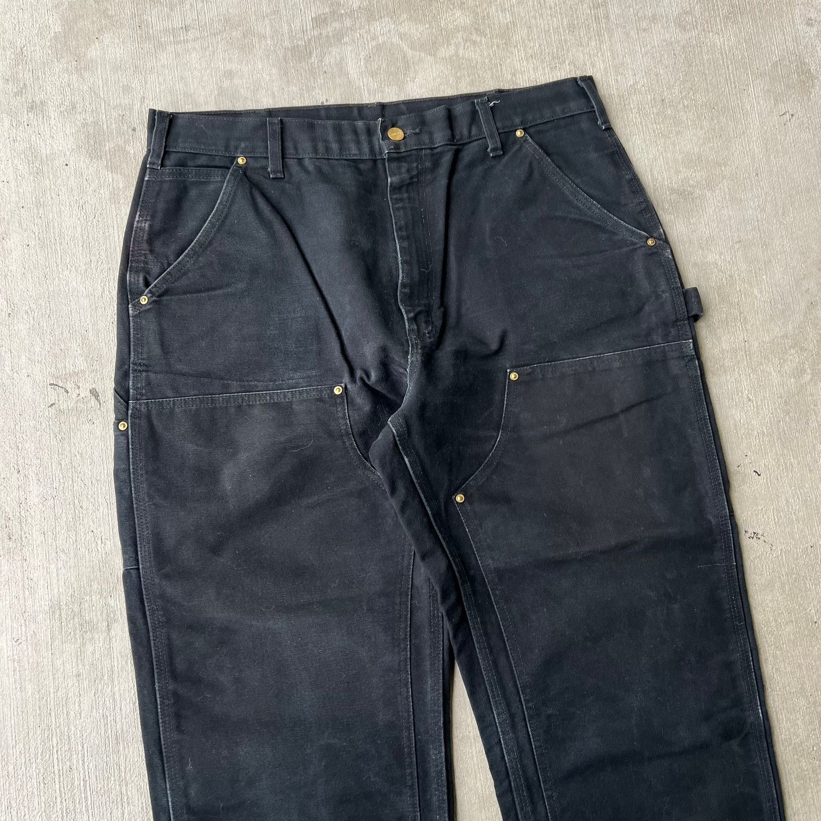 Carhartt × Vintage Carhartt black CUT double knee work wear carpenter pants Size US 35 - 2 Thumbnail