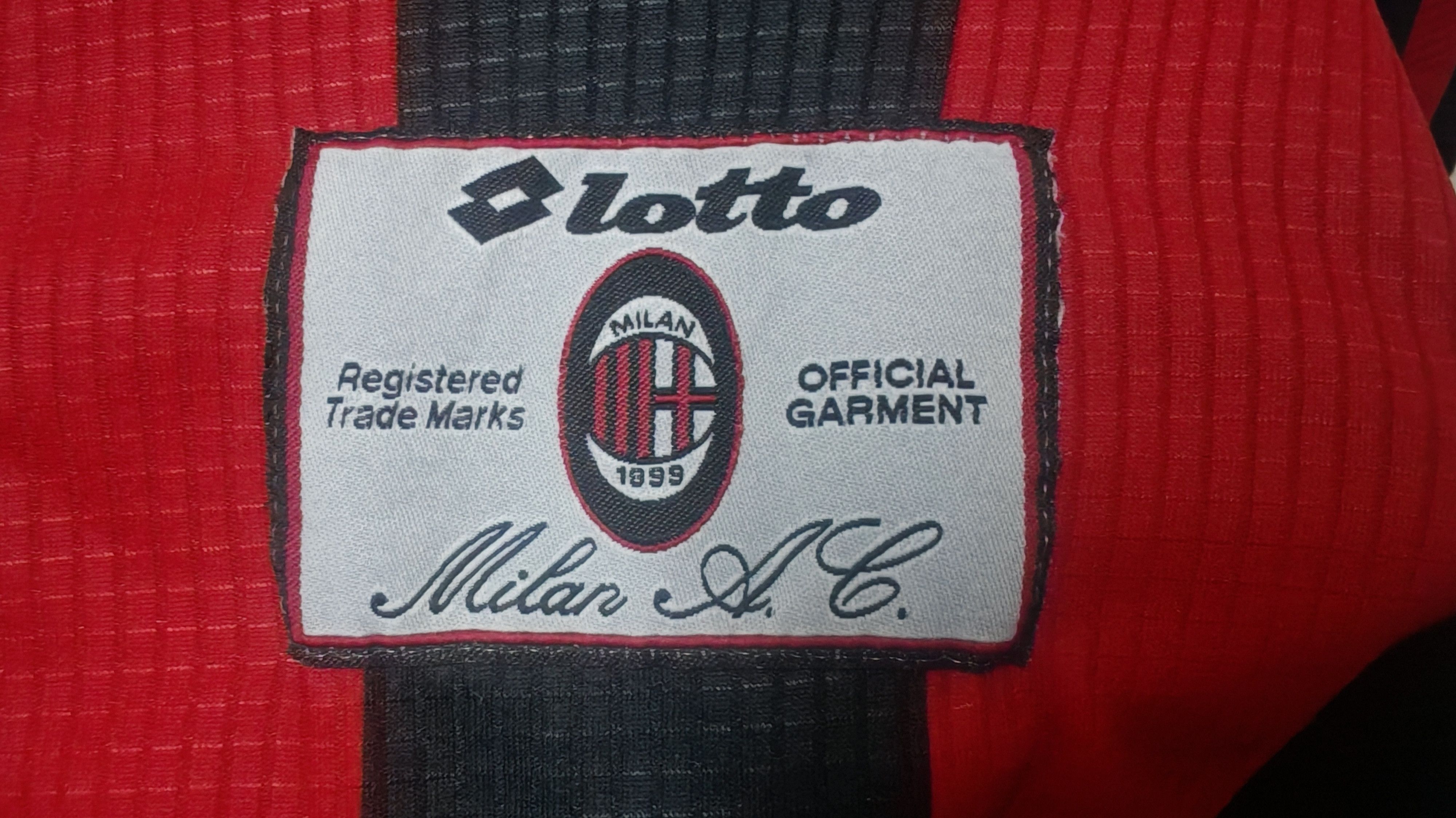 Lotto Sport Vintage Player Issue AC Milan IBOU 13 Jersey Size US L / EU 52-54 / 3 - 8 Thumbnail