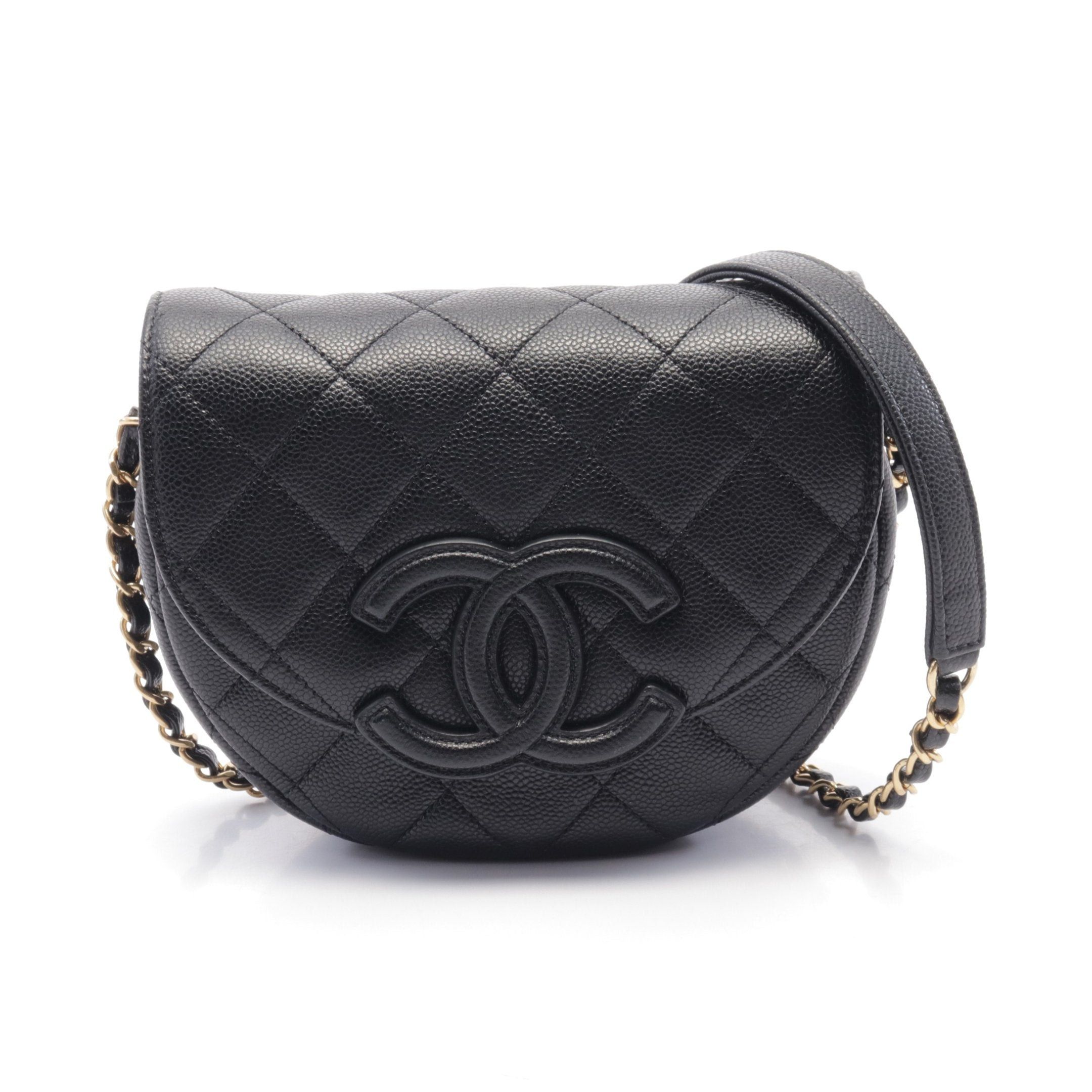 Chanel Chanel Matelasse Mini Messenger Chain Shoulder Bag Caviar Skin Black Gold Hardware Size ONE SIZE - 1 Thumbnail