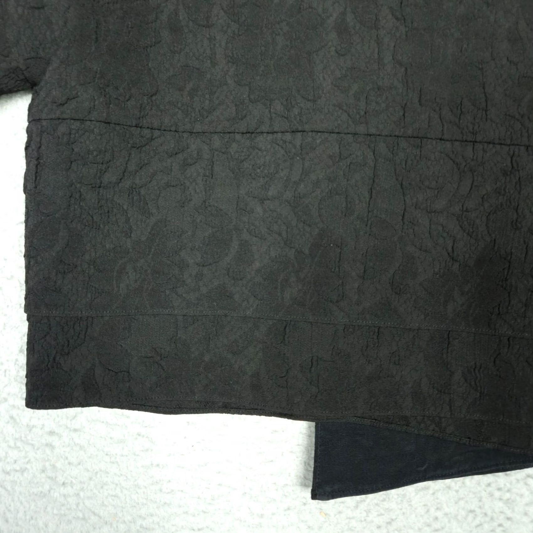 Tibi TIBI Black Floral Printed Open Front Lightweight Jacket Sz S Women's Cotton Blend Short Sleeve 3/4 Sleeve Casual Front Button Lightweight Size S / US 4 / IT 40 - 4 Thumbnail