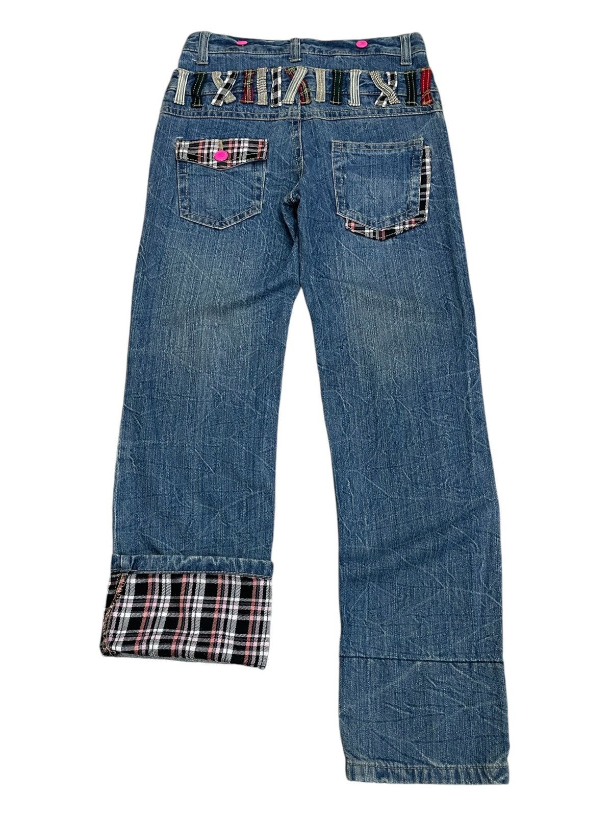 Hidden Double Waist Flying Thrive Patch Tartan Junya Style