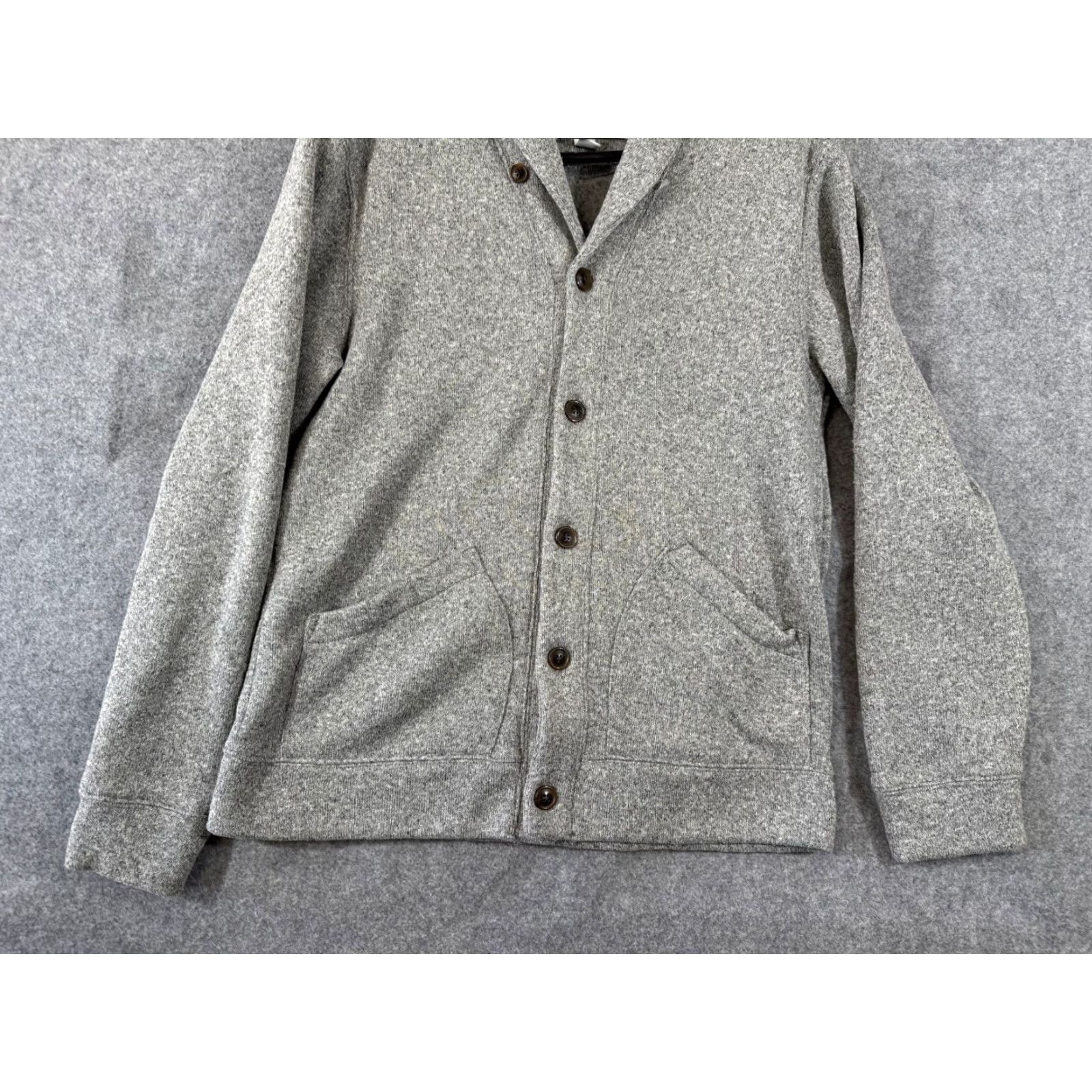 Old Navy VINTAGE Old Navy Cardigan Sweater Mens L Heather Gray Shawl Collar Button Front Thermal Size US L / EU 52-54 / 3 - 4 Thumbnail