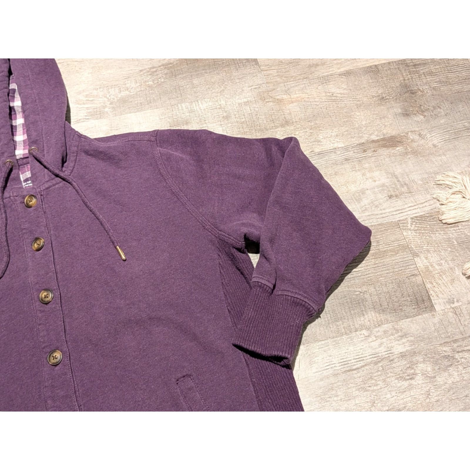 Carhartt Carhartt Womens XL Marengo Sweatshirt Jacket Purple Button Hooded Flannel Lined Upper Pockets Solid 100708 - 555 Womens Clothing Men? Size XL / US 12-14 / IT 48-50 - 5 Thumbnail