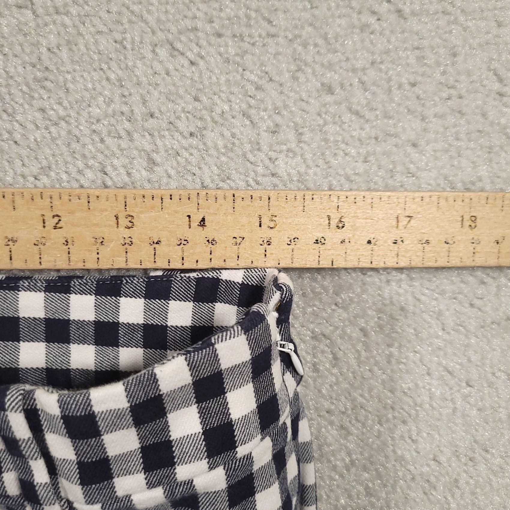 J.Crew J.Crew Pants Womens 10 Navy White Gingham Winnie Pant Side Zip Stretch Cropped Size 32" / US 10 / IT 46 - 7 Thumbnail