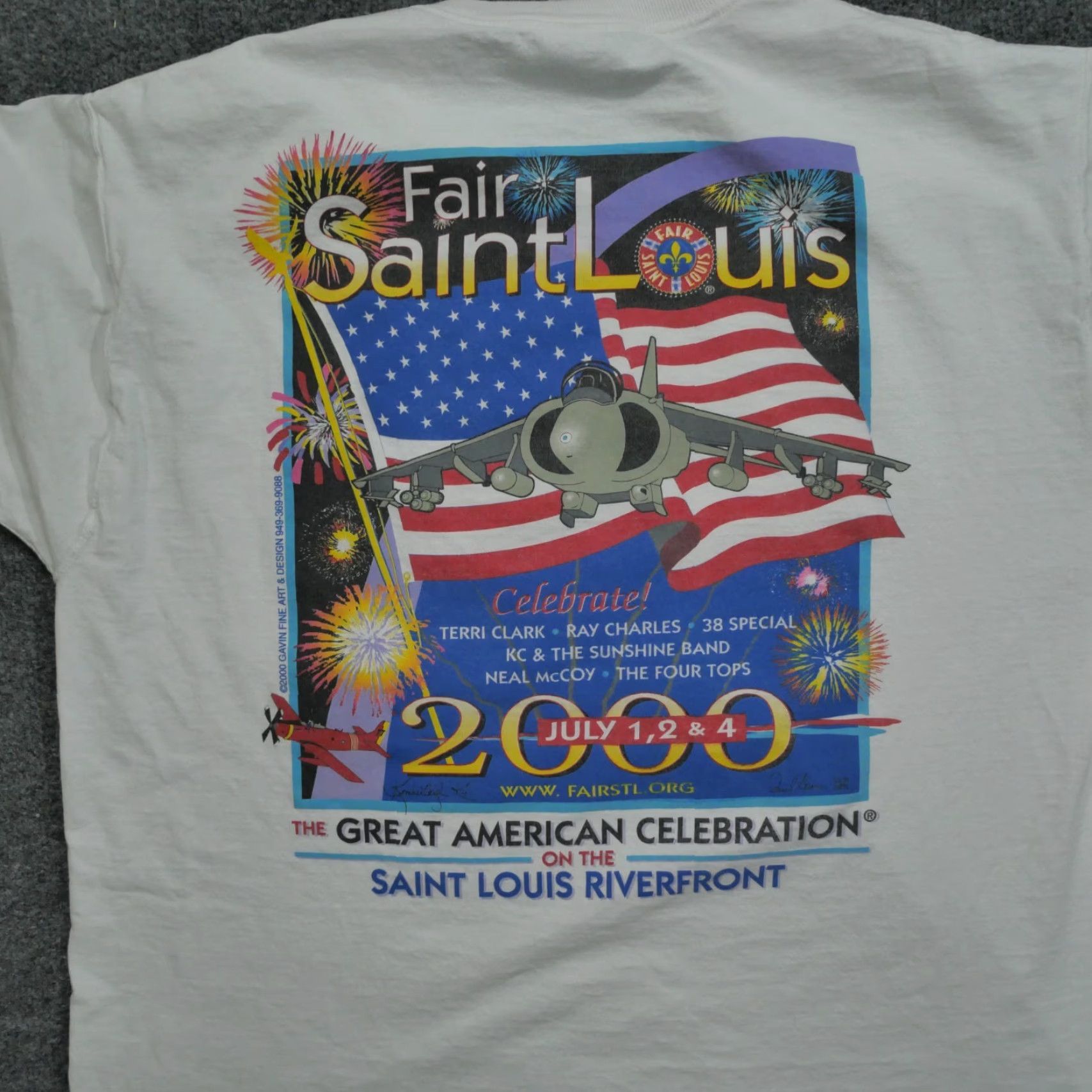 Fruit Of The Loom VINTAGE Fruit of the Loom T-Shirt Mens XL White USA Fourth of July Y2K 2000 Graphic Print Size US XL / EU 56 / 4 - 5 Thumbnail