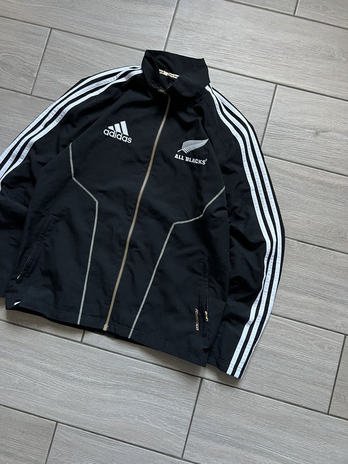 Adidas Vintage 00s Adidas All Blacks Zip Fleece Jacket Sweater Size US S / EU 44-46 / 1 - 3 Thumbnail