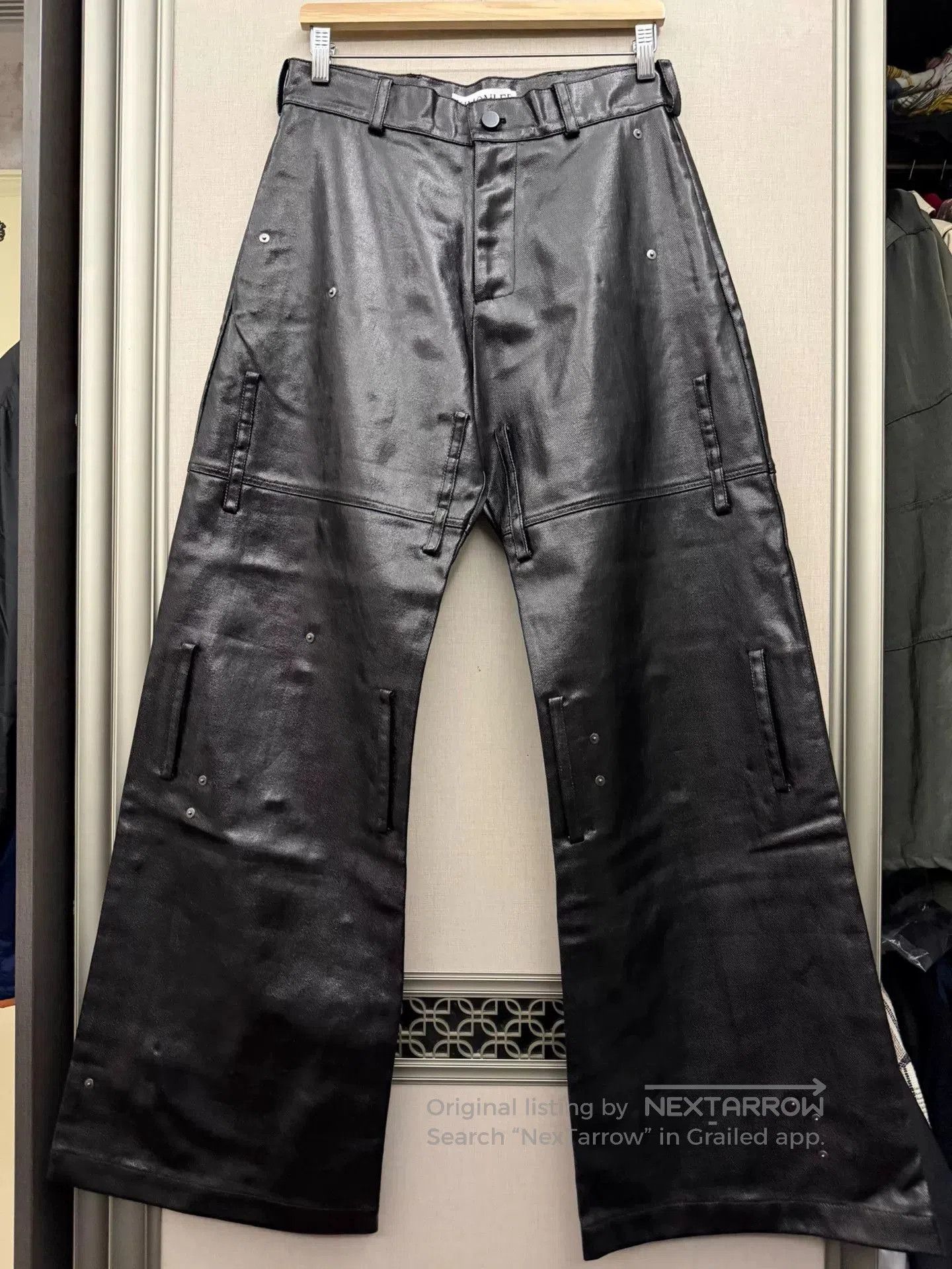 Ximon Lee new black leather pants with studded details. Size US 27 - 1 Thumbnail