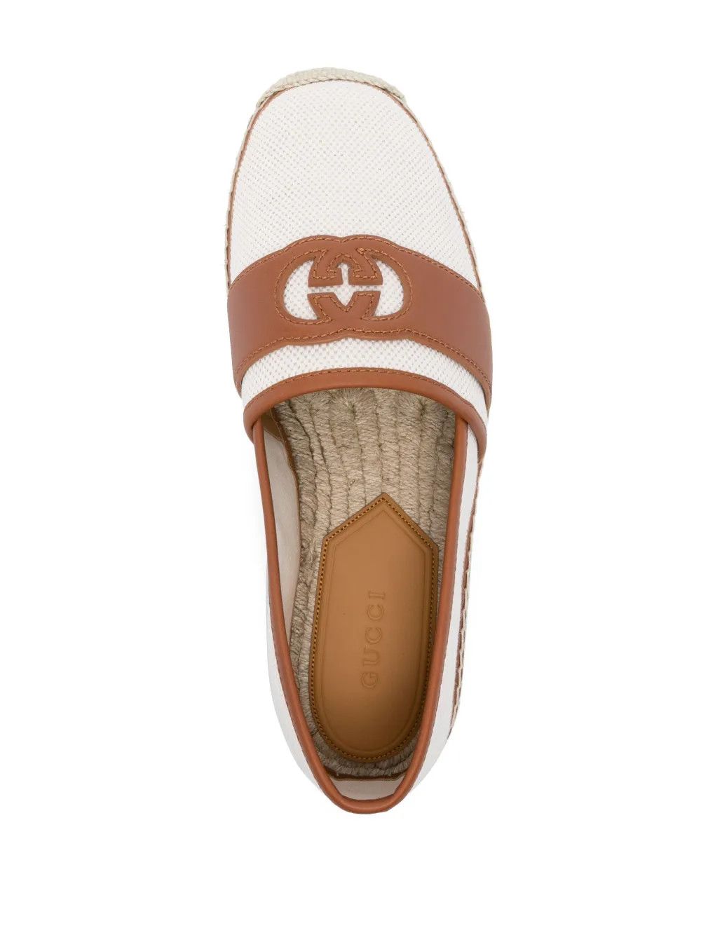 Gucci o1mt1gz0225 Espadrilles With Interlocking G in White/Brown Size US 11.5 / EU 44-45 - 4 Thumbnail