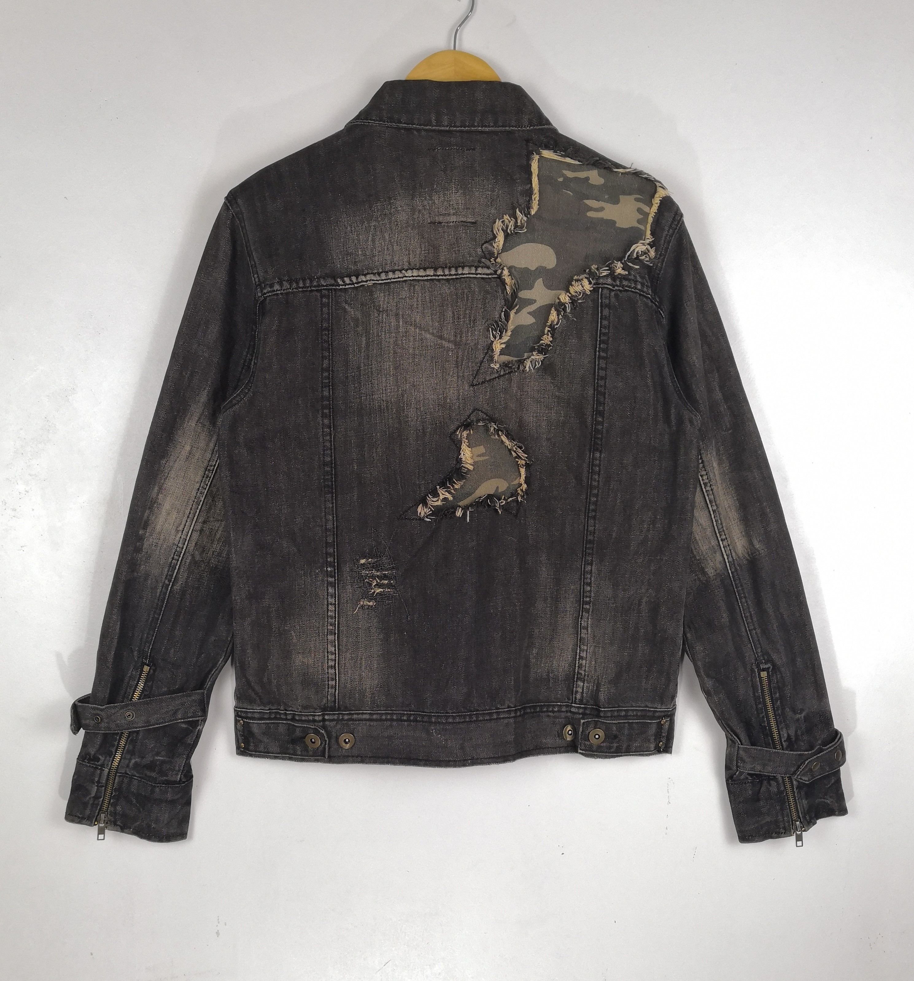 Vintage Vintage Midas Denim Distressed Trucker Biker Jacket Size US M / EU 48-50 / 2 - 2 Thumbnail
