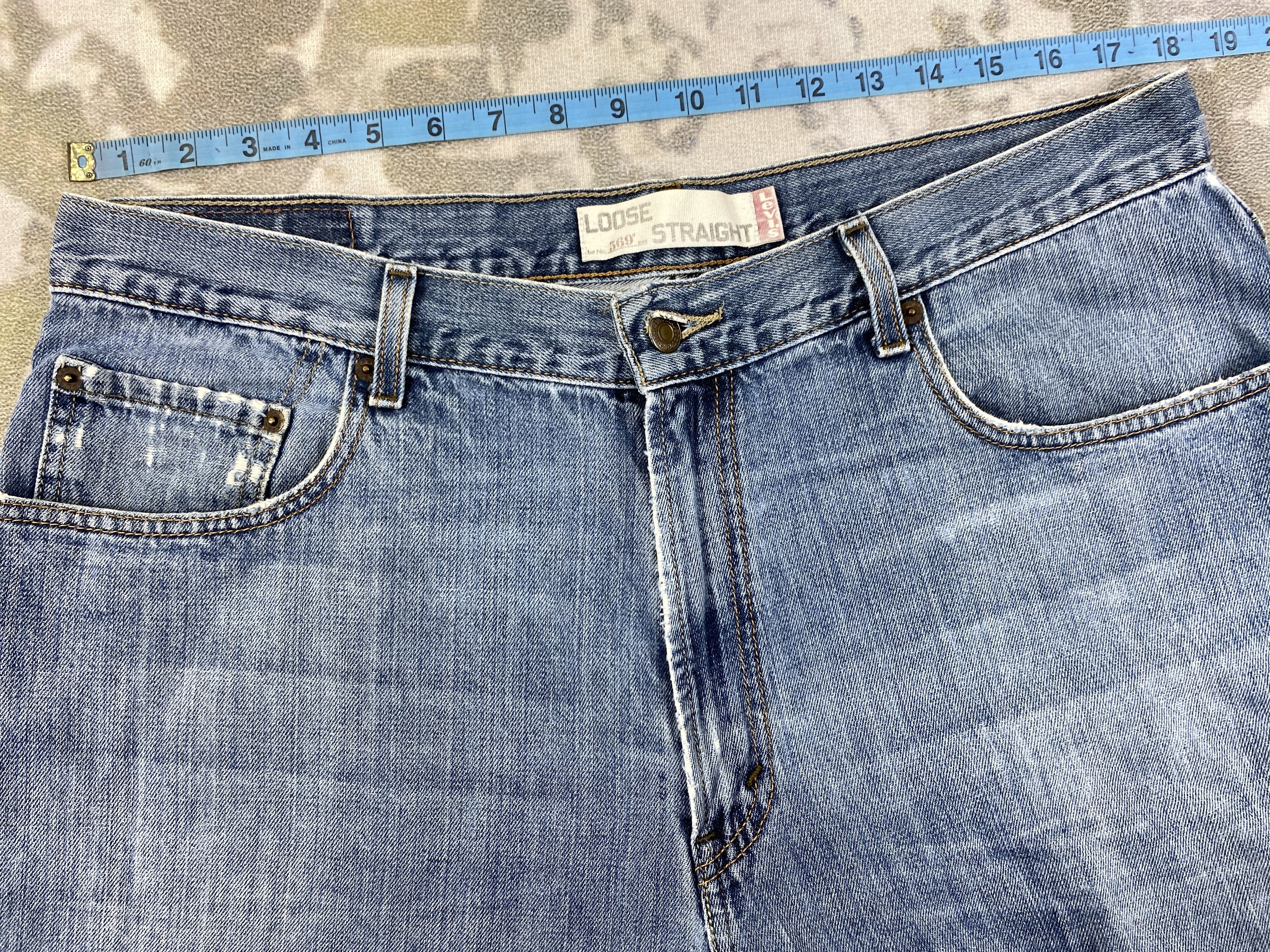 Levi's Distressed Vintage Levi's 569 Loose Denim 36 x 32.5 -JN729 Size US 36 / EU 52 - 5 Thumbnail