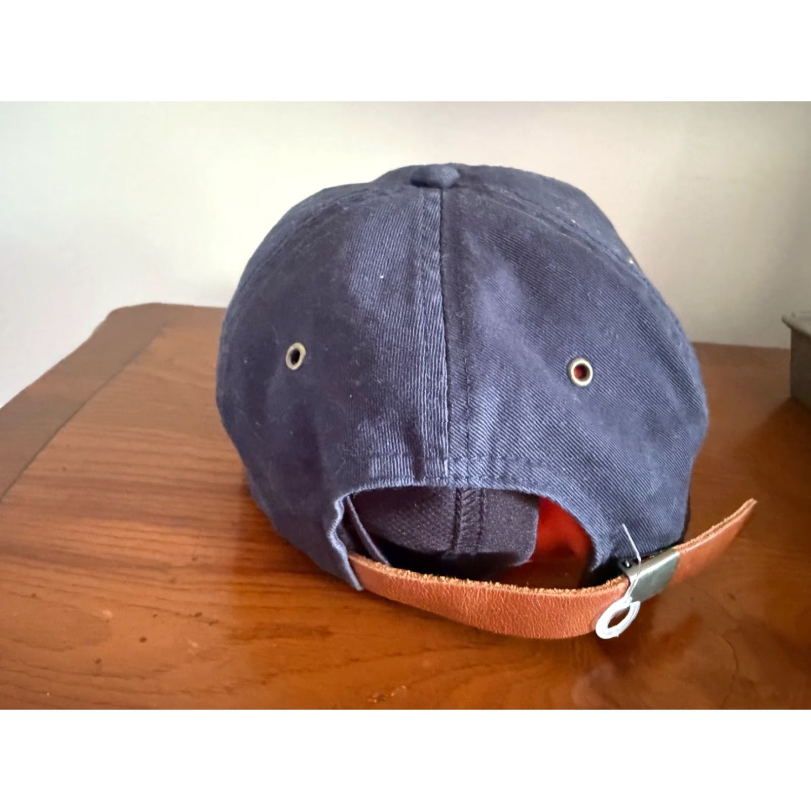 Disney VINTAGE Walt Disney World Mickey Mouse Leather Strapback Navy Blue Dad Hat VTG Size ONE SIZE - 3 Thumbnail