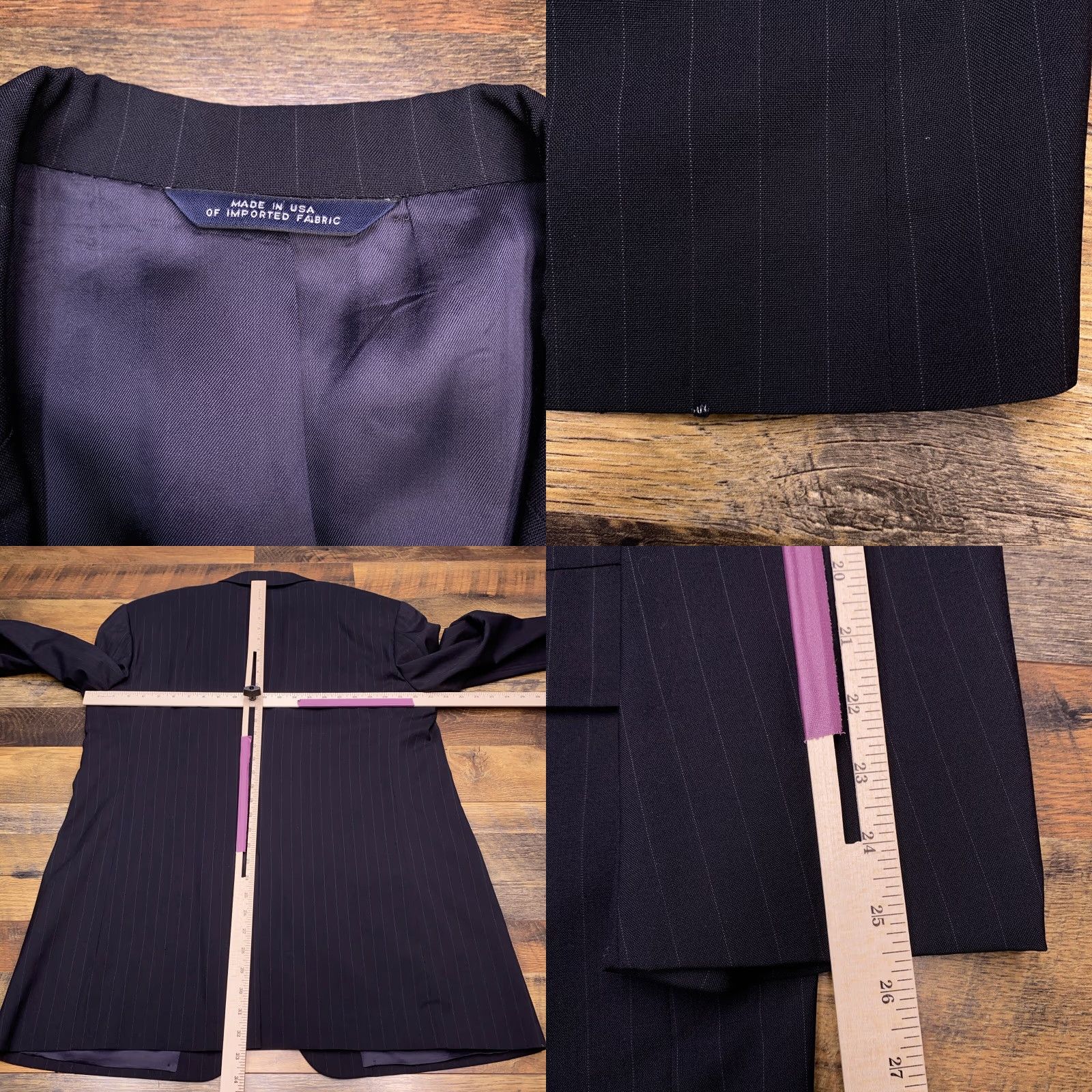 Brooks Brothers Brooks Brothers Blazer Jacket Single-Breasted 46 Long Wool Navy Pinstripe Mens Regular Notch Lapel Blue Vintage: No Size 46R - 8 Thumbnail