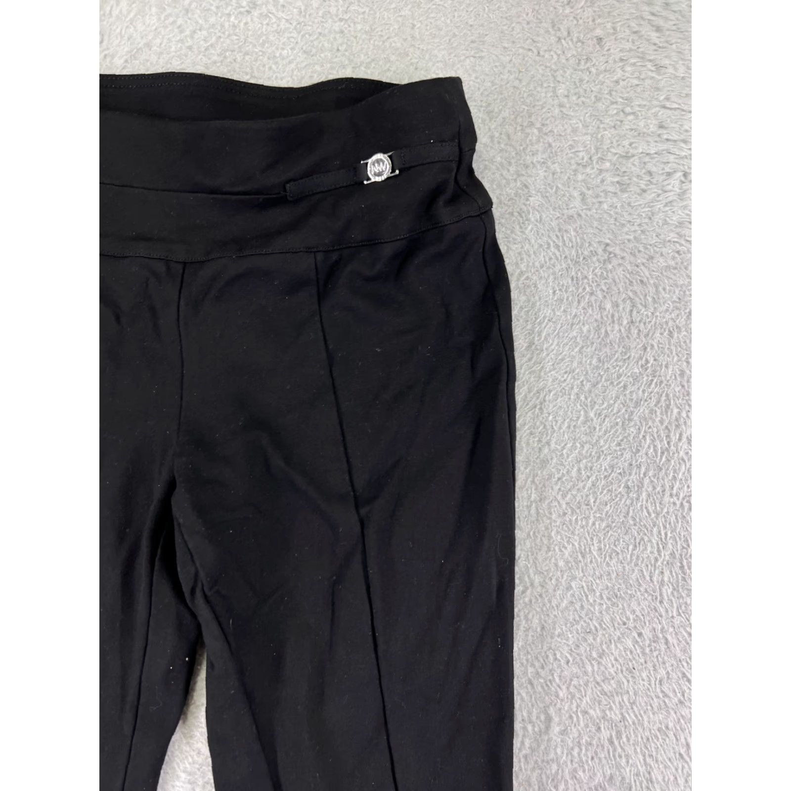 Nine West Nine West Black Elastic Waist Viscose Blend Pants Women's 34 Pull On Flat Front Straight Leg Size 24" / US 00 / IT 34 - 7 Thumbnail