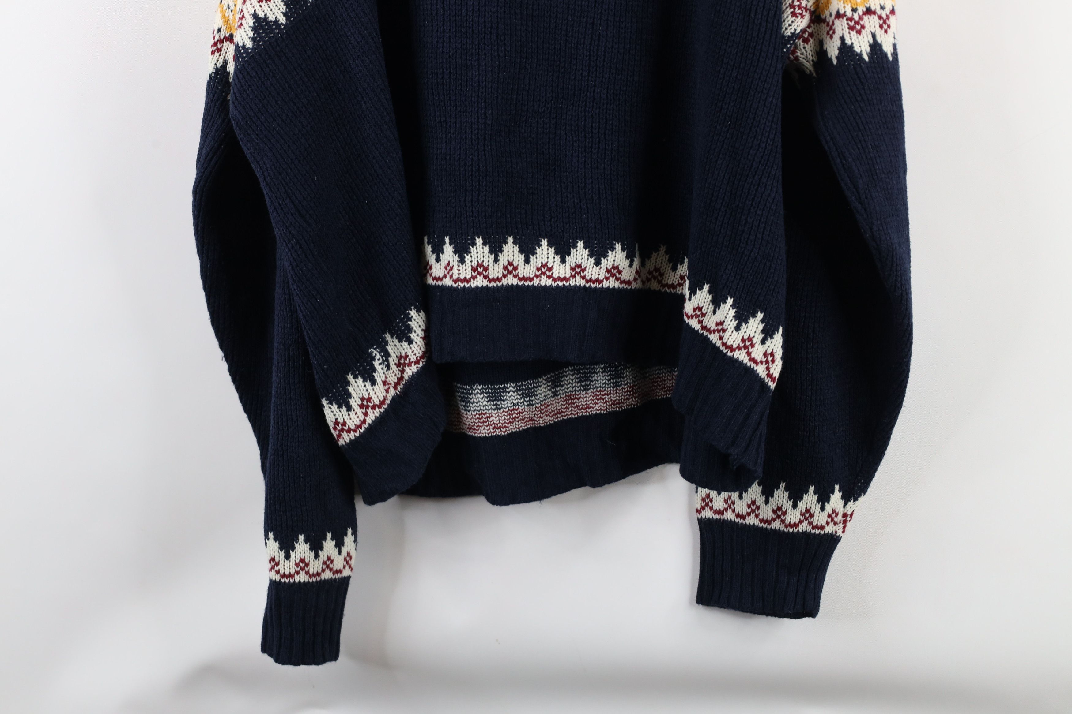 Vintage Vintage 70s Streetwear Rainbow Fair Isle Knit Sweater Size L / US 10 / IT 46 - 10 Thumbnail