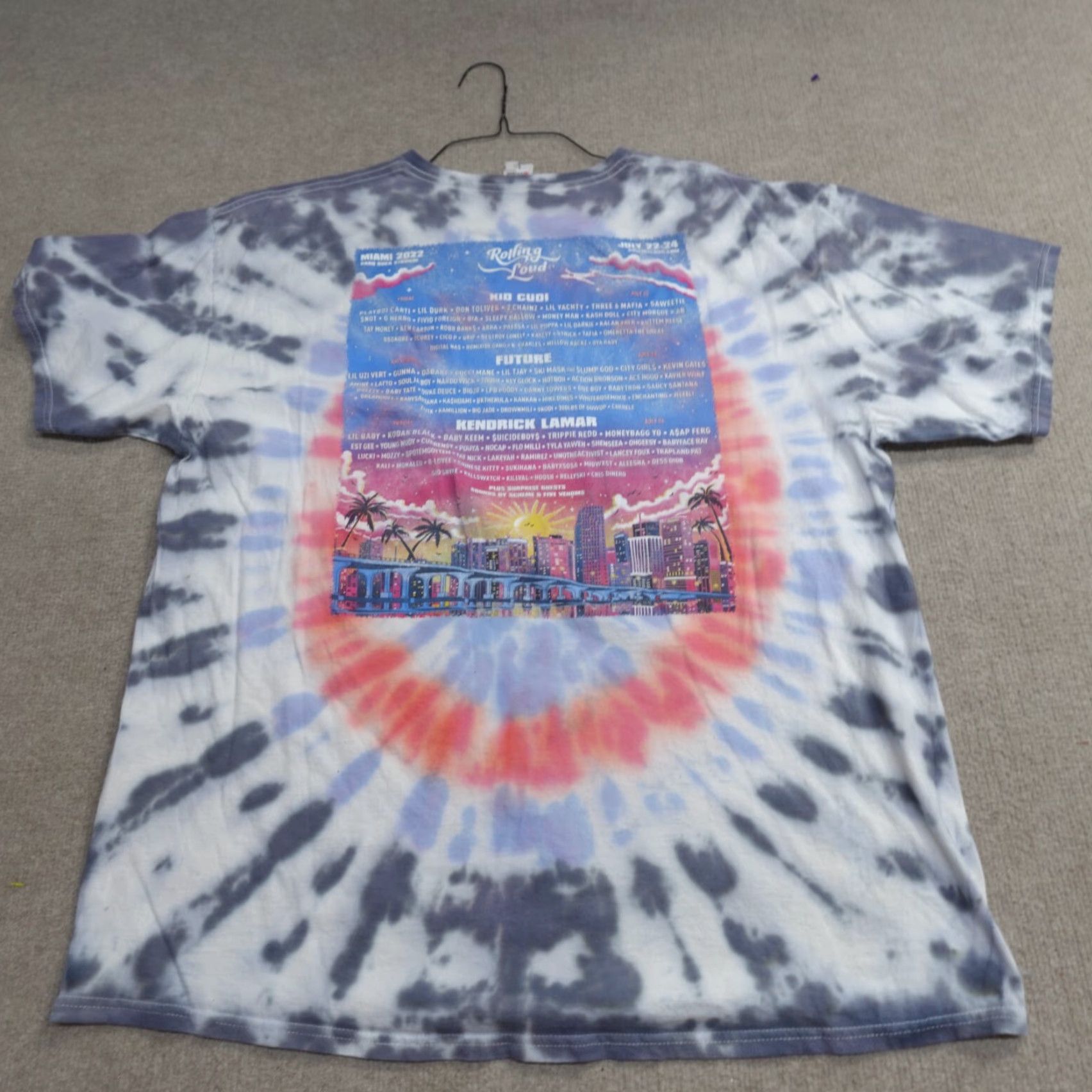 Vintage VINTAGE Rolling Loud Shirt XL Blue Tie Dye Solid Long Sleeve Crew Neck Cotton Jersey Unbranded Men XL Printed T-Shirt 1990s Concert Mens Size US XL / EU 56 / 4 - 4 Thumbnail