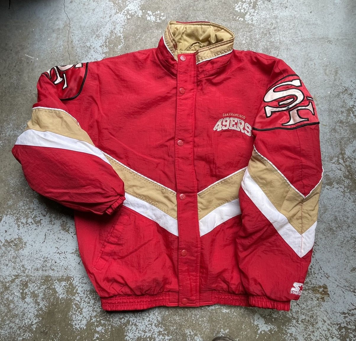 Starter Vintage San Francisco 49ers Stater Puffer Jacket Size US XL / EU 56 / 4 - 2 Thumbnail