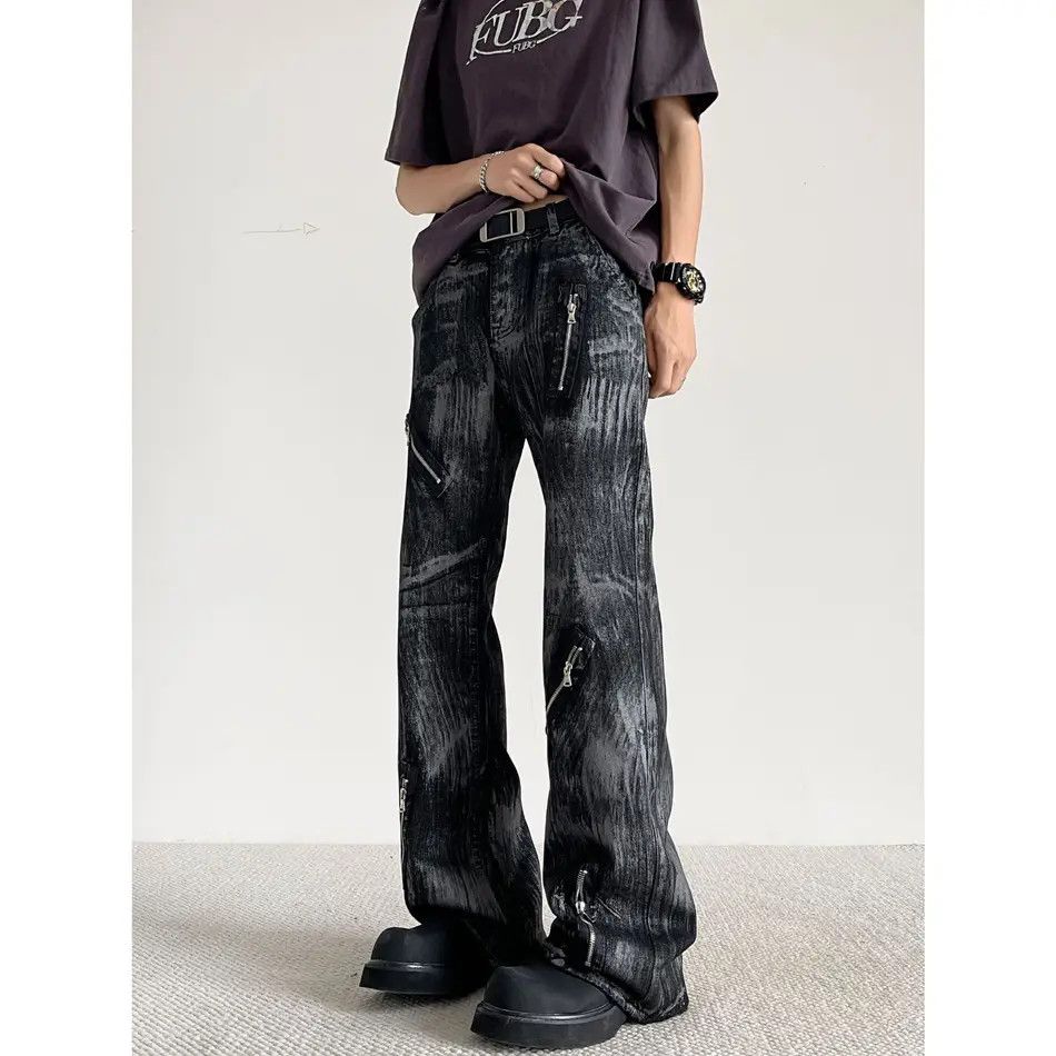 Japanese Brand Retro loose straight tie dye jeans Size US 30 / EU 46 - 1 Thumbnail