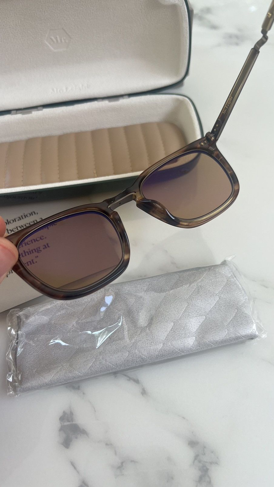 Garrett Leight Mr. Garrett Leight Getty II Brown Tortiese Sunglasses ML2002 Size ONE SIZE - 6 Thumbnail