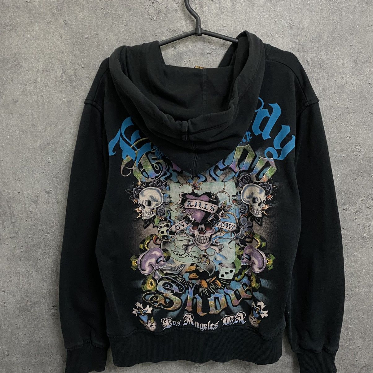 Ed Hardy VINTAGE Y2K ED HARDY ZIP HOODIE ALL OVER PRINTED Size US L / EU 52-54 / 3 - 14 Thumbnail