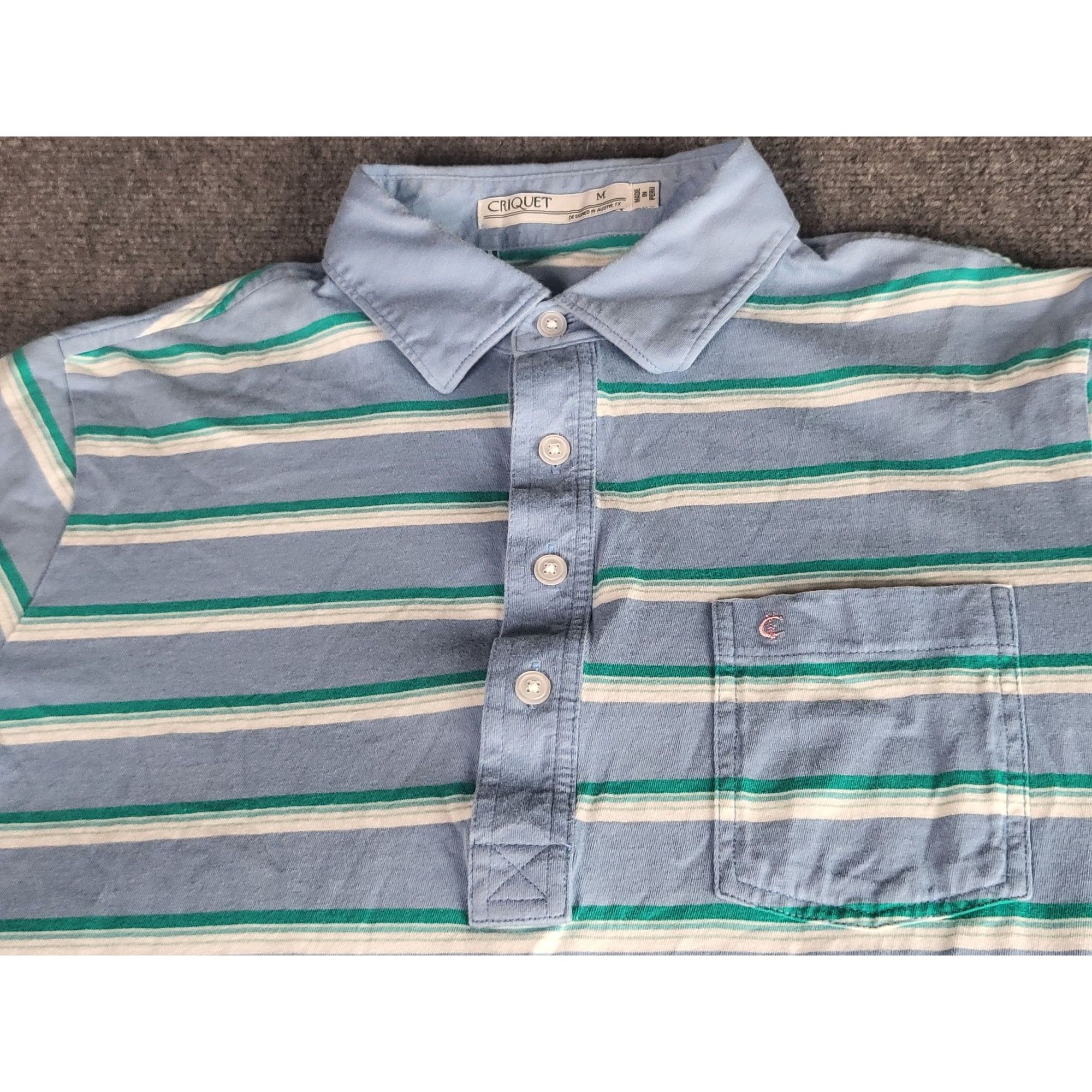 Criquet Criquet Polo Shirt Men Sz M Striped Golf Preppy Cotton Casua Size US M / EU 48-50 / 2 - 4 Thumbnail