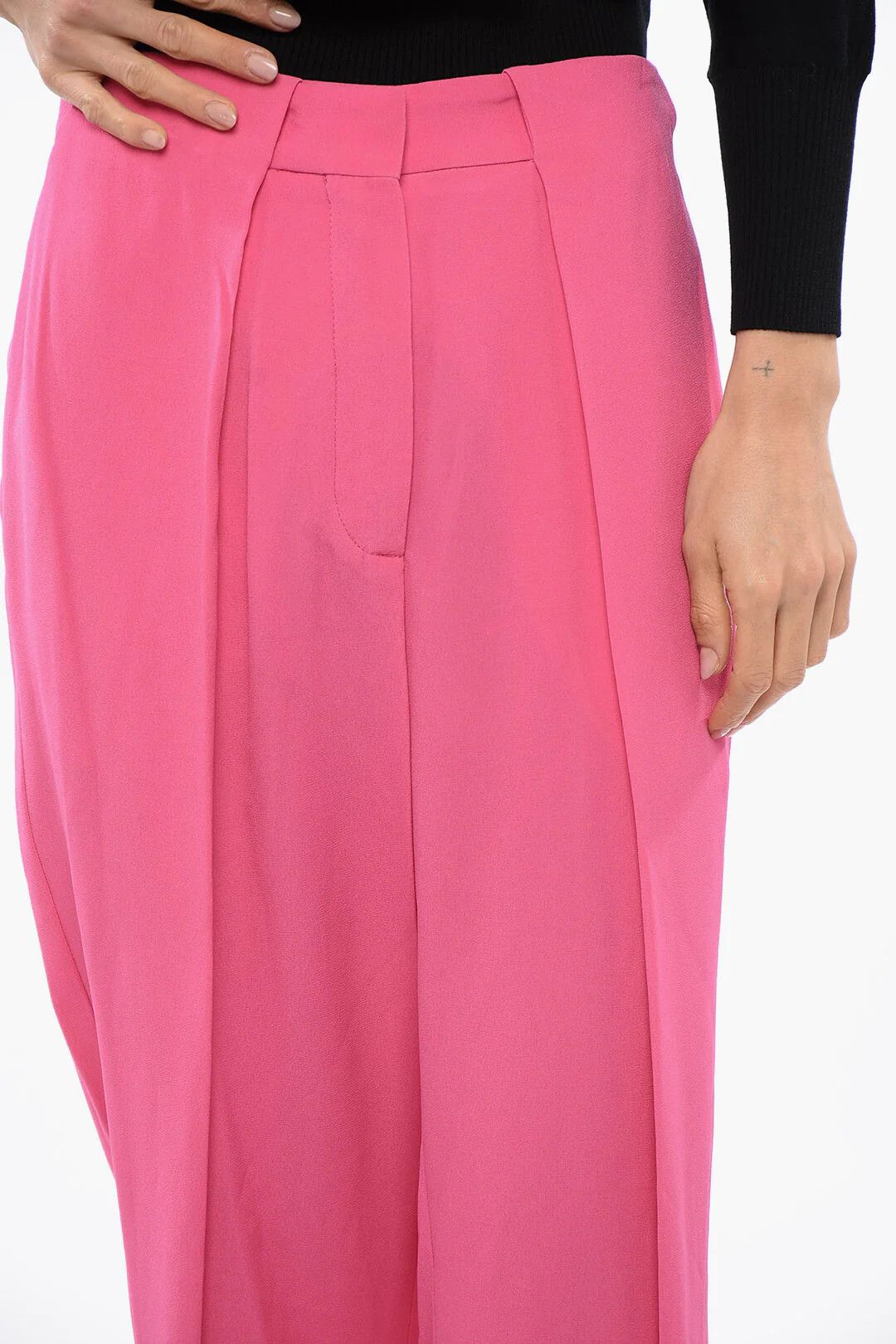Balmain og1mm0326 High-Waist Tapered-Fit Pant in Pink Size 26" / US 2 / IT 38 - 2 Thumbnail
