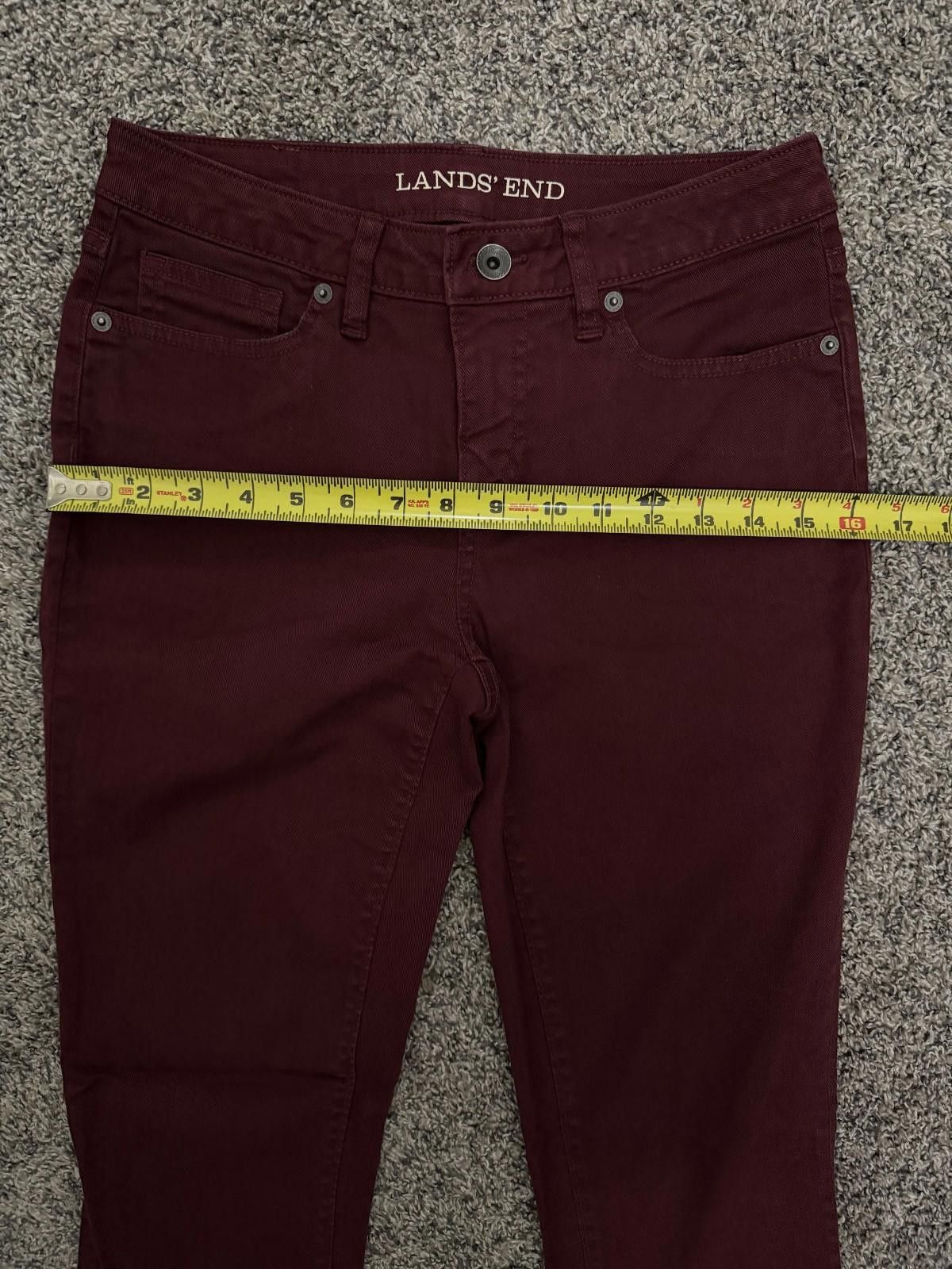 Lands' End LANDS END Mid Rise Slim Jean in Burgundy (US 4) Size 27" / US 4 / IT 40 - 6 Thumbnail