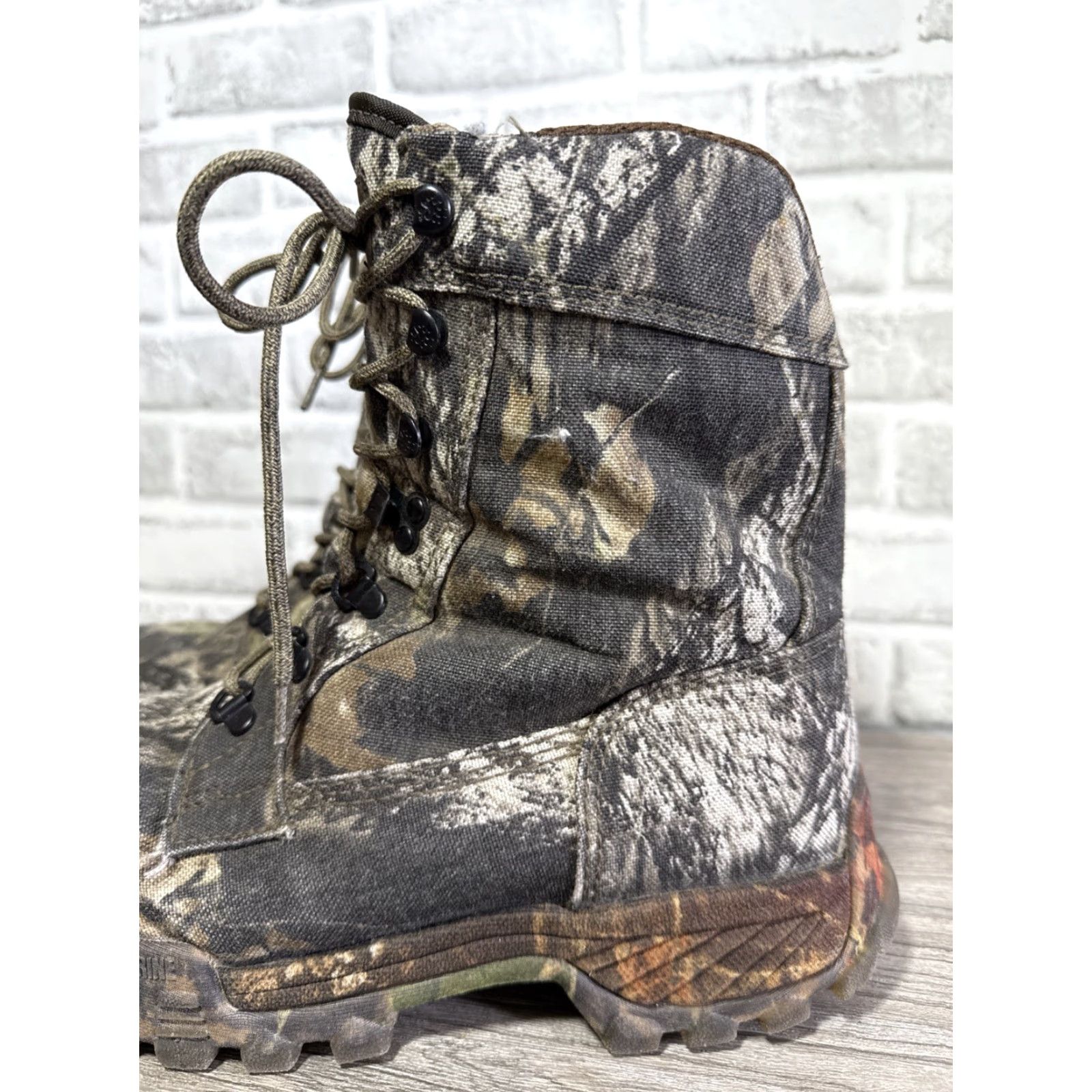 Vintage Wolverine Mossy Oak Gore-Tex Thinsulate Camo Boots Size 9M Mens Adult Brown Boots Camouflage Workwear Leather? Rubber Outsole Size US 9 / EU 42 - 3 Thumbnail