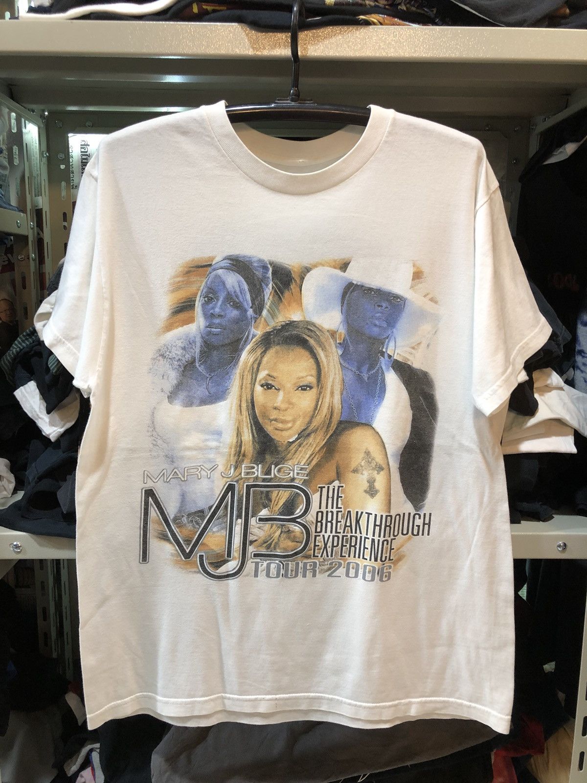 image of Band Tees x Vintage Mary J Blige Tour 2006 in White, Men's (Size Large)