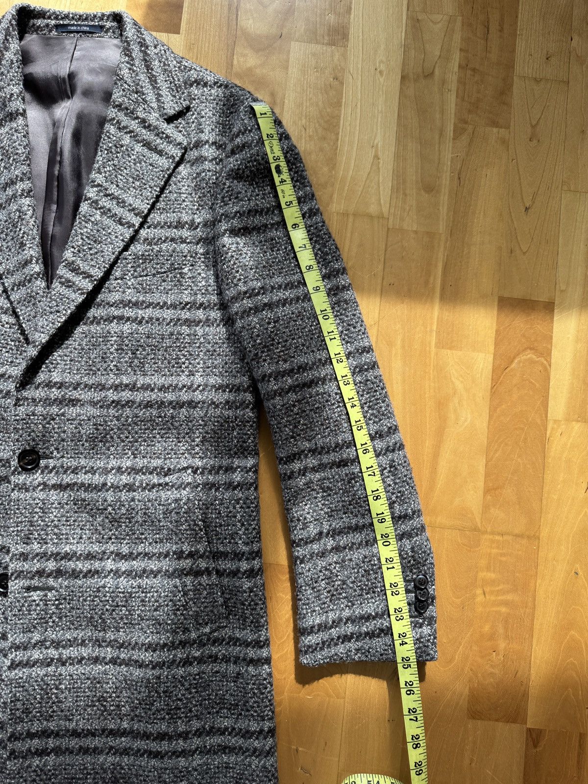 Suitsupply Suitsupply 38R Brown Check Topcoat Wool Silk Lama Blend Size US M / EU 48-50 / 2 - 12 Thumbnail