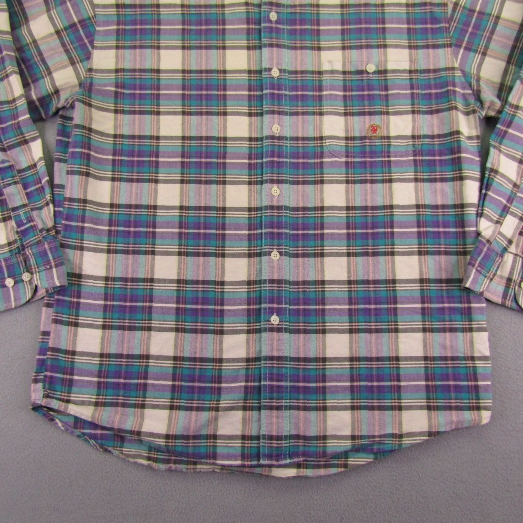 Wrangler VINTAGE Wrangler Shirt Mens Large Purple Turquoise Plaid Twenty X 20X Button Up Western Size US L / EU 52-54 / 3 - 4 Thumbnail
