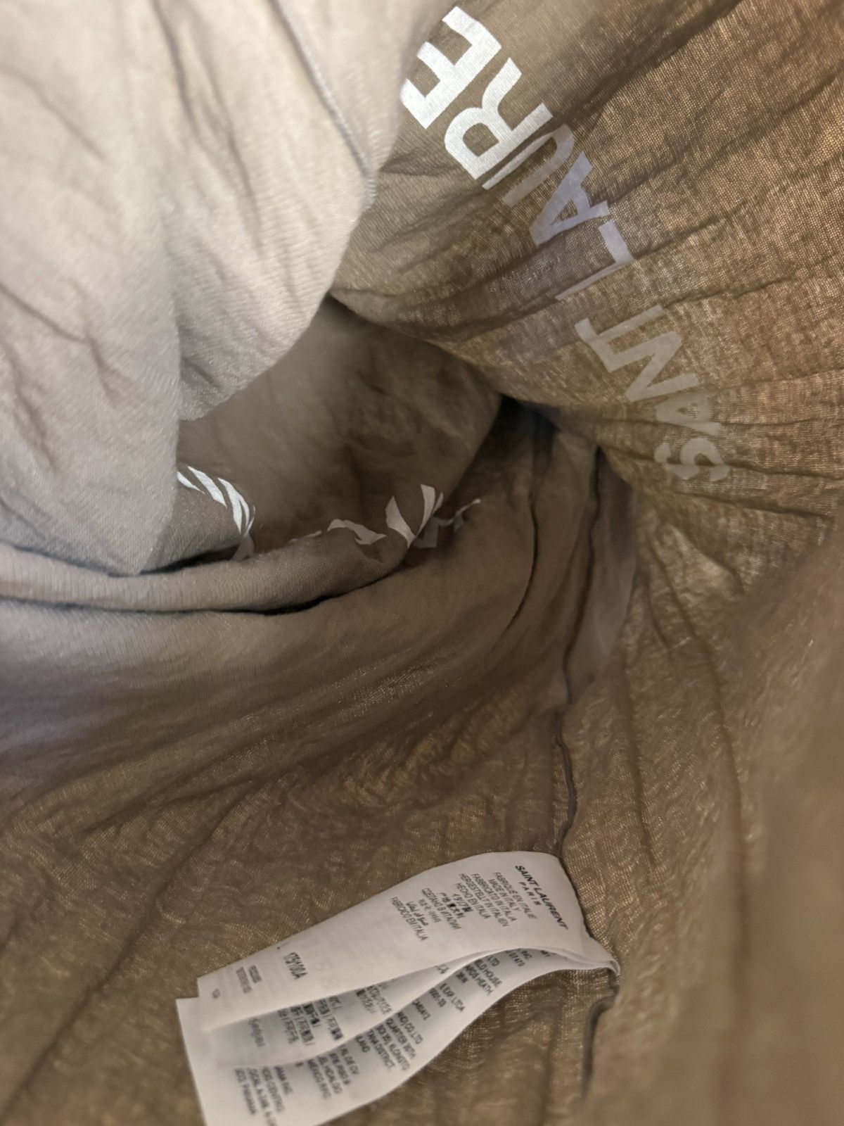 Saint Laurent Paris $620 ss23 Saint Laurent reverse logo khaki t shirt L Size US L / EU 52-54 / 3 - 11 Thumbnail