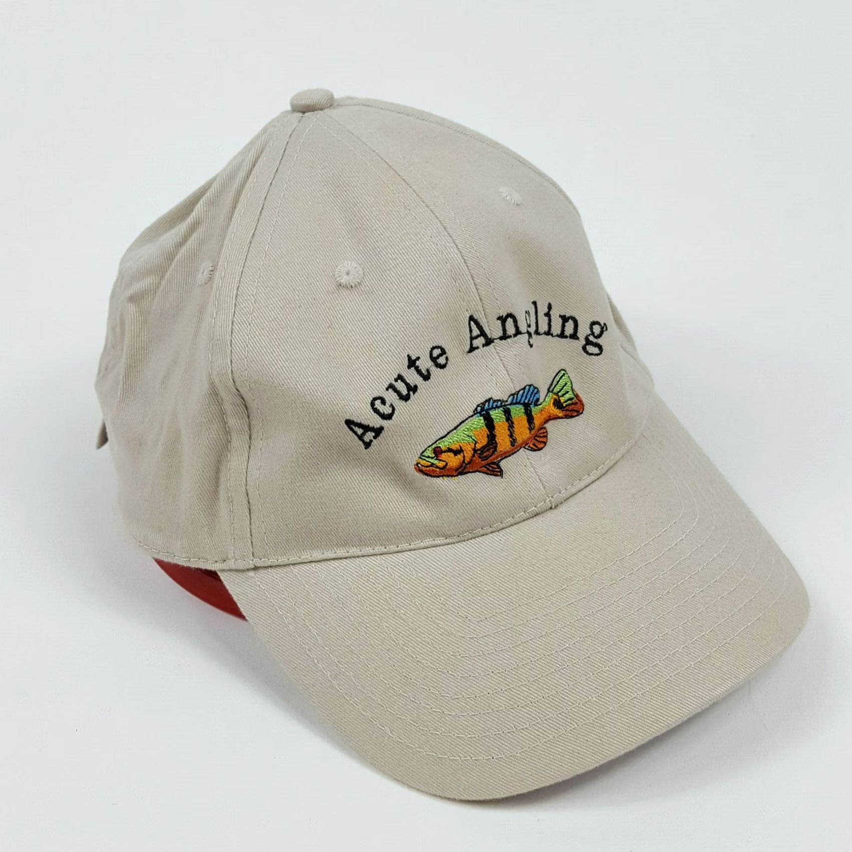 Dacute VINTAGE HeadToToe Acute Angling Baseball Cap Hat Beige Cotton Embroidered Fish 90s Outdoor Adjustable Mens Cap Size ONE SIZE - 4 Thumbnail