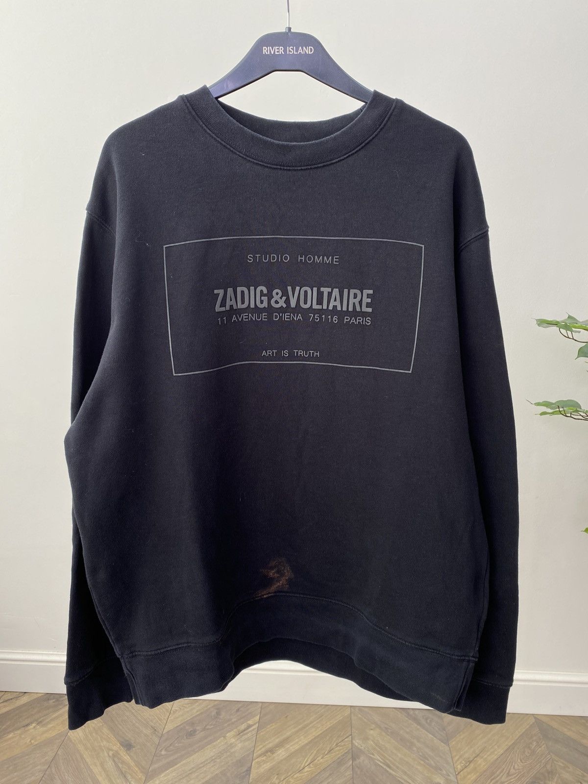 Zadig & Voltaire Vintage Zadig Voltaire Black Embroidered Sweatshirt Size US L / EU 52-54 / 3 - 2 Thumbnail
