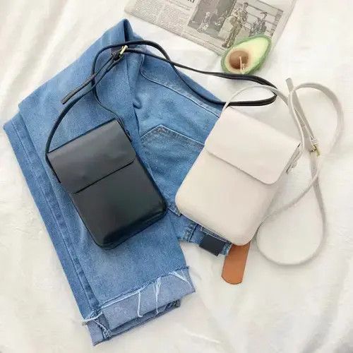 Leather Black - Vertical Crossbody Bag Size ONE SIZE - 2 Thumbnail