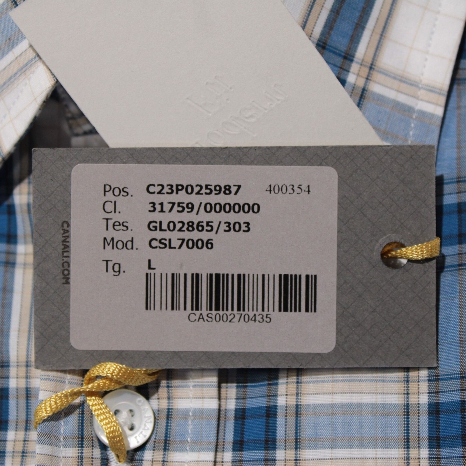 Canali New with tags Shirt Size L US In White