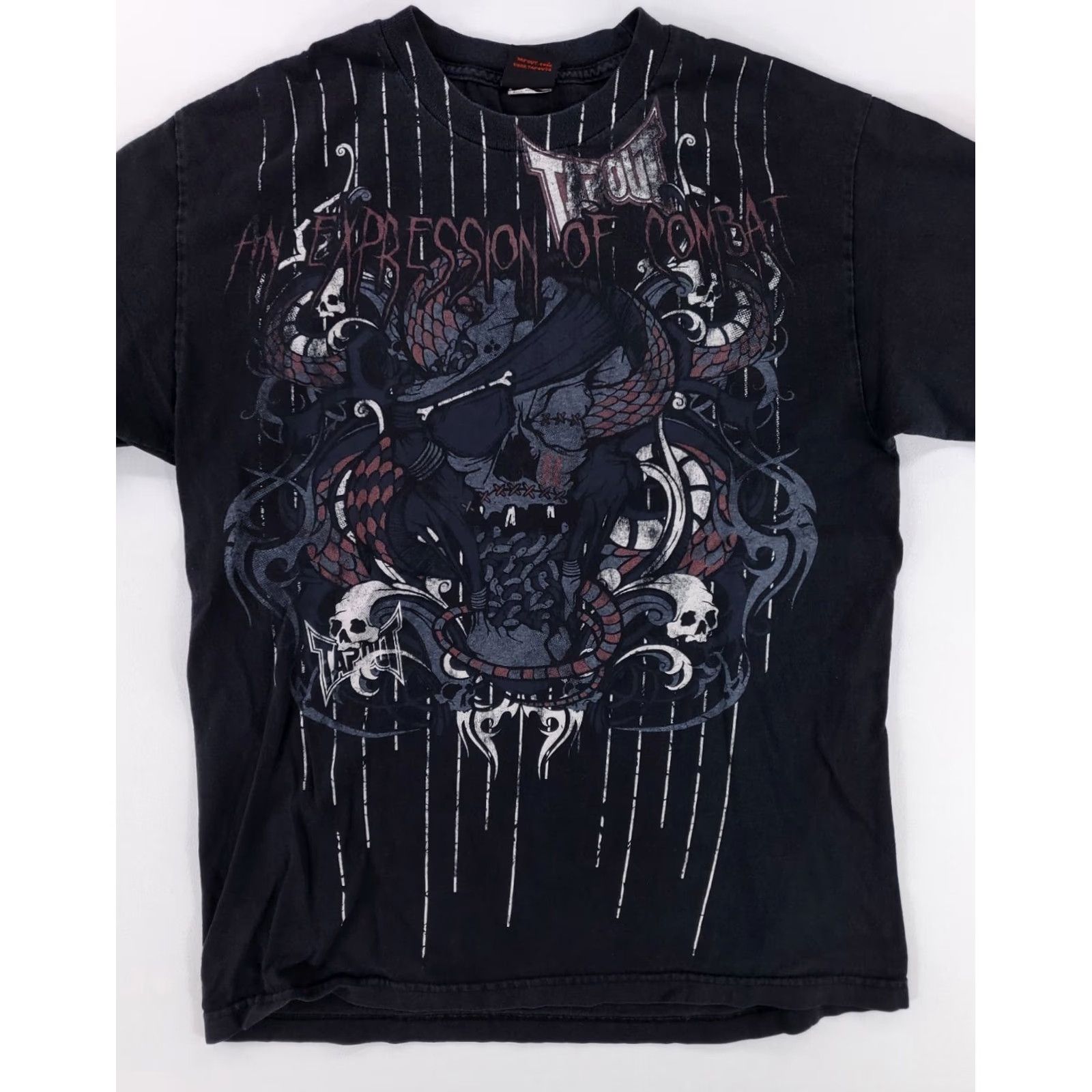 Tapout VINTAGE Tapout Y2K Expression of Combat T Shirt Black Short Sleeve Mens XL Size US XL / EU 56 / 4 - 4 Thumbnail