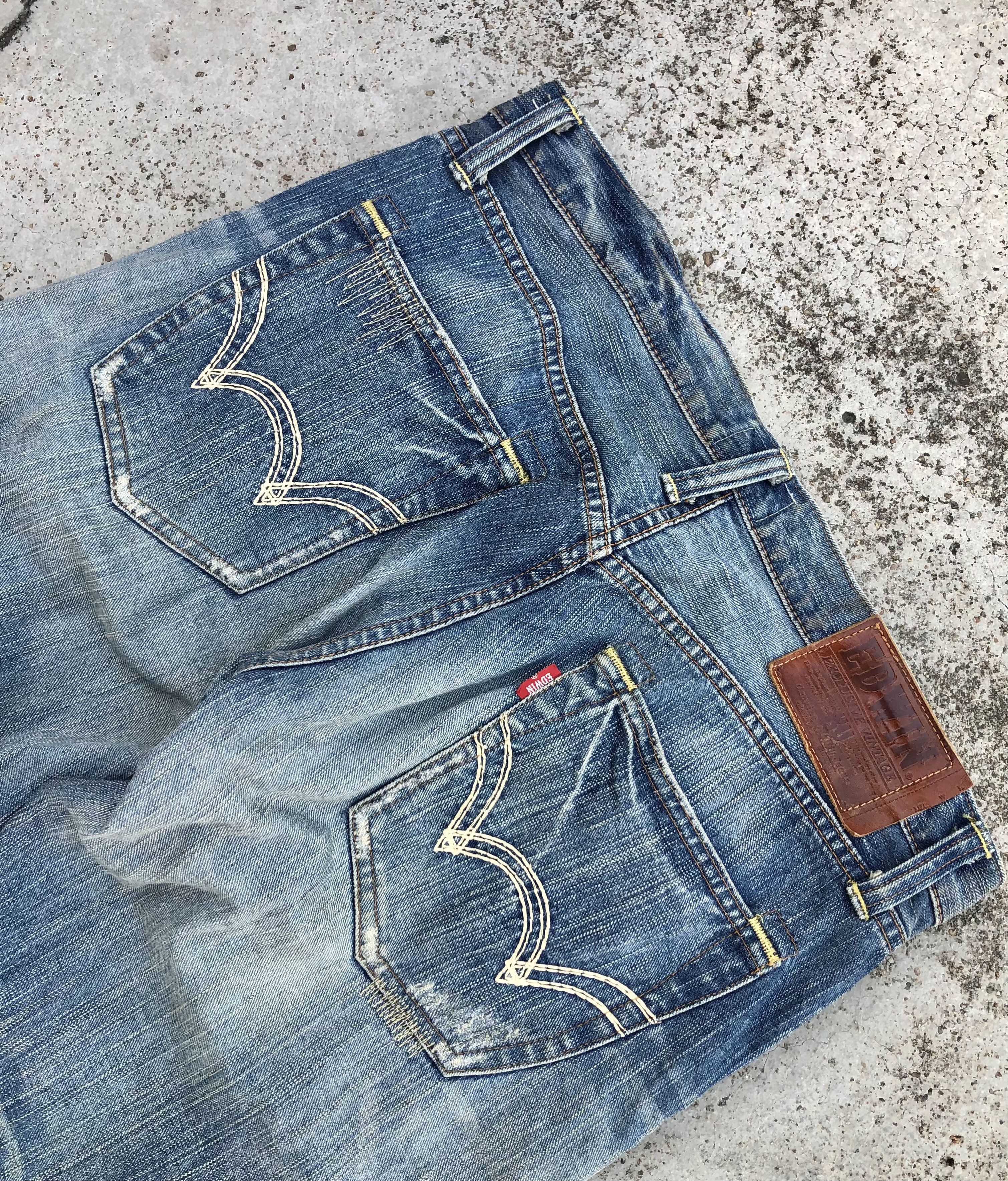 Edwin VINTAGE EDWIN BORO PATCHES JEANS Size US 35 - 5 Thumbnail