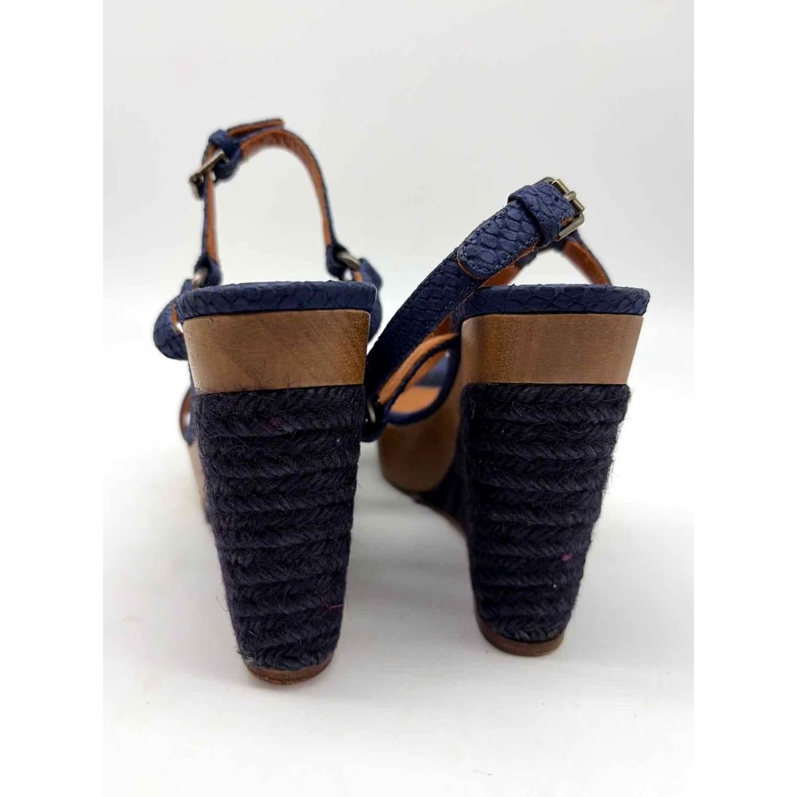Lanvin Lanvin Wedge Heels Size 37.5 Blue Size US 8 / IT 38 - 3 Thumbnail