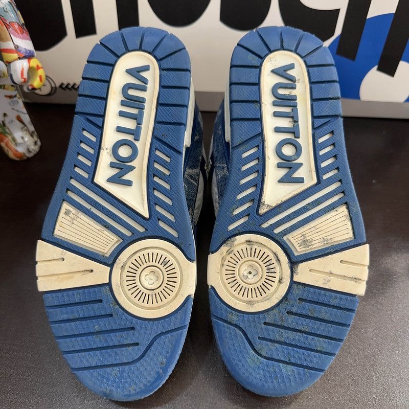 Louis Vuitton Louis Vuitton Denim Low-Top Trainer Sneakers -2508 Size US 5 / EU 37 - 2 Thumbnail
