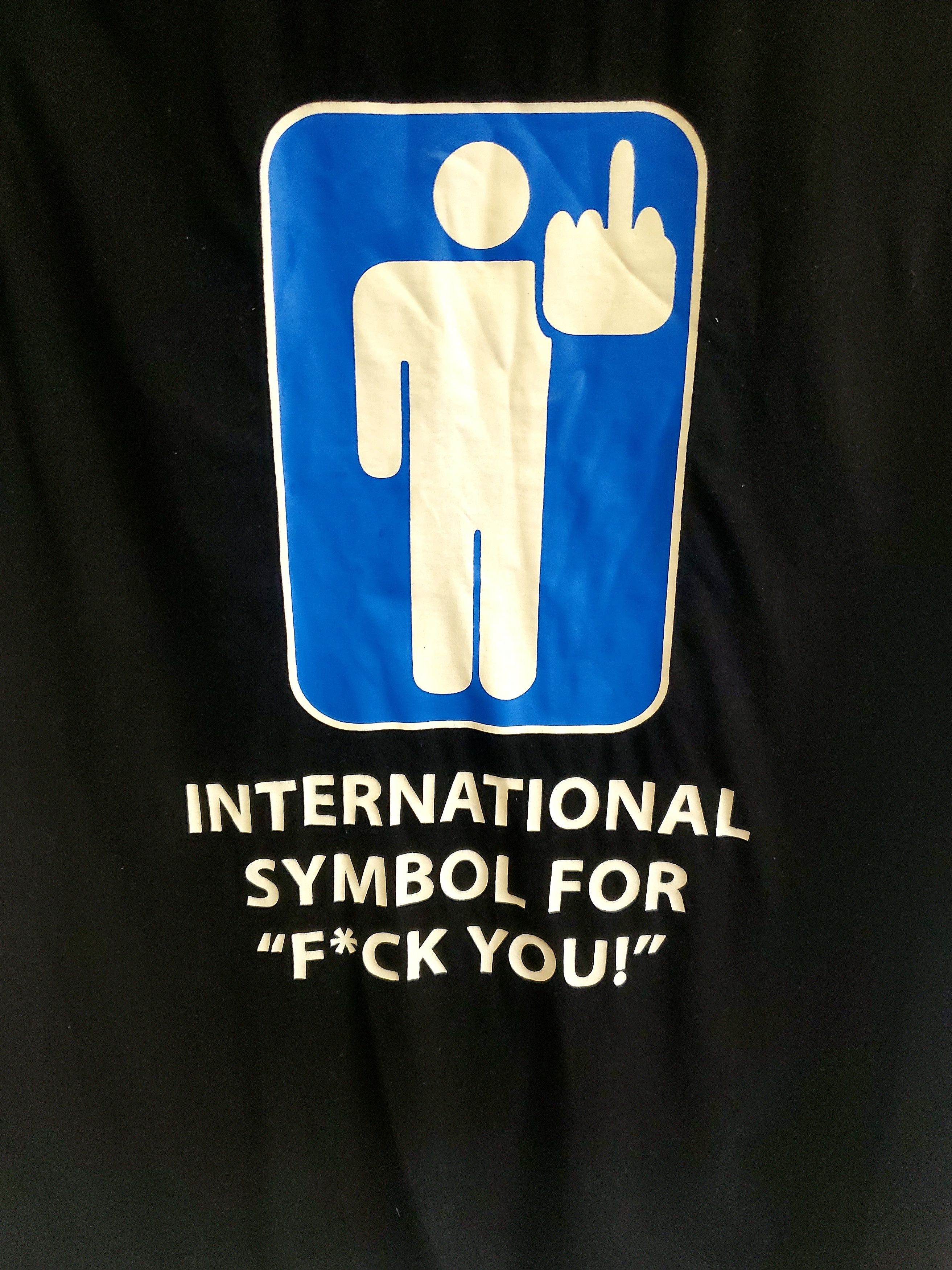 Vintage Vintage Y2K ADULT “ SYMBOL FUCK YOU MIDDLE FINGER“ FUNNY TEE Size US M / EU 48-50 / 2 - 2 Thumbnail